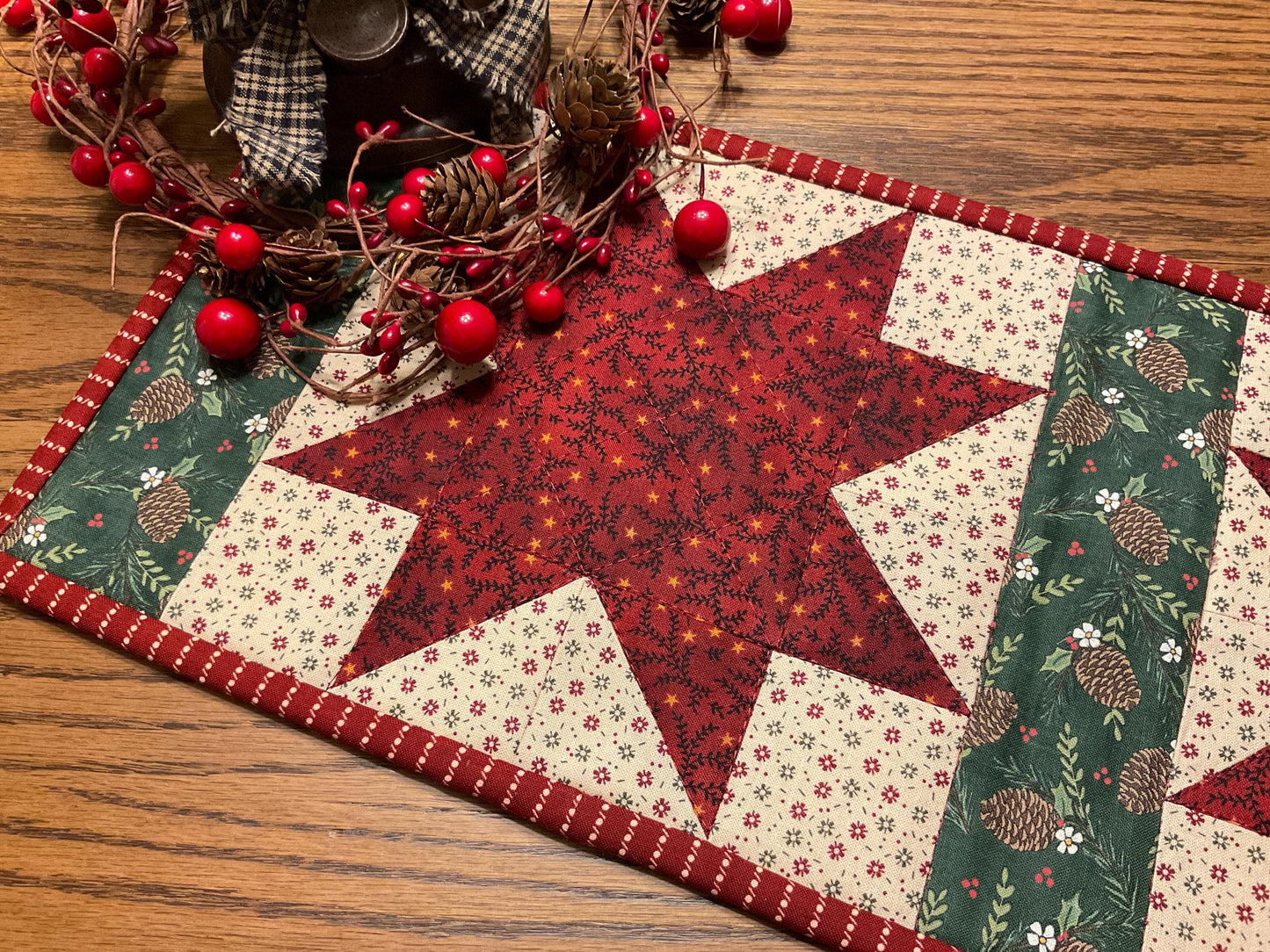 Primitive Farmhouse Christmas Table Runner Item #1998