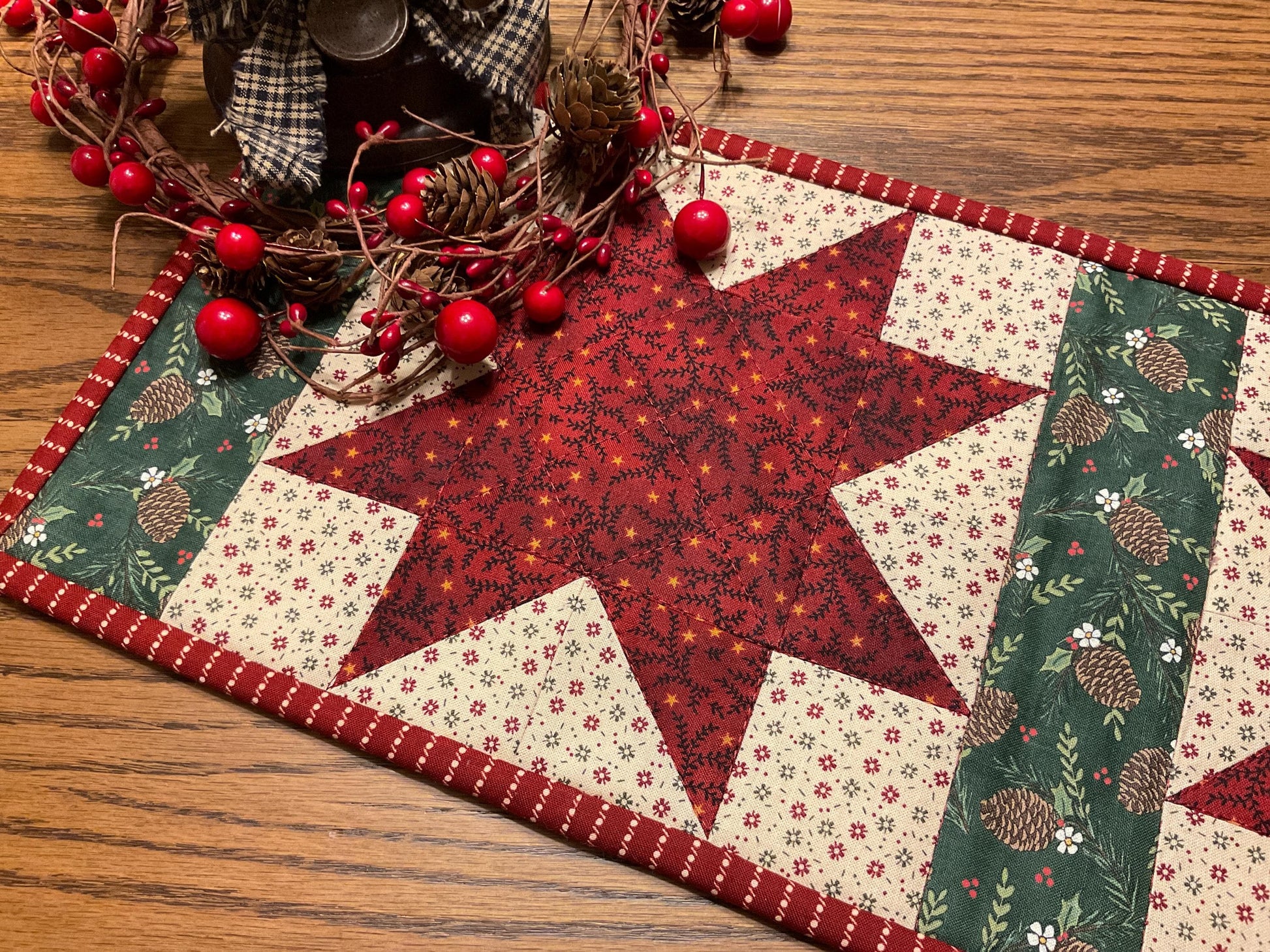 Primitive Farmhouse Christmas Table Runner Item #1998