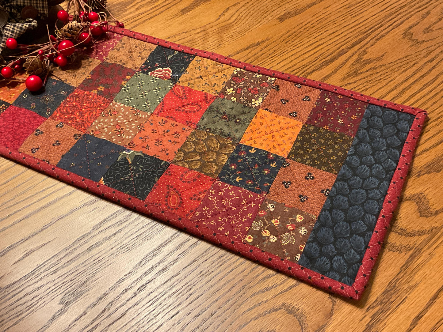 Primitive Farmhouse Scrappy Table Runner Item #2000