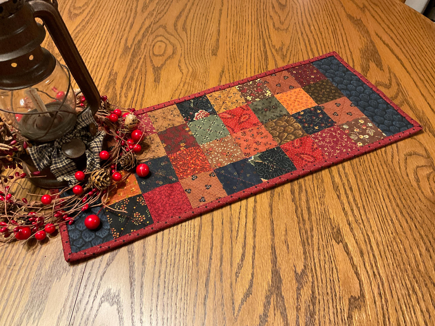 Primitive Farmhouse Scrappy Table Runner Item #2000