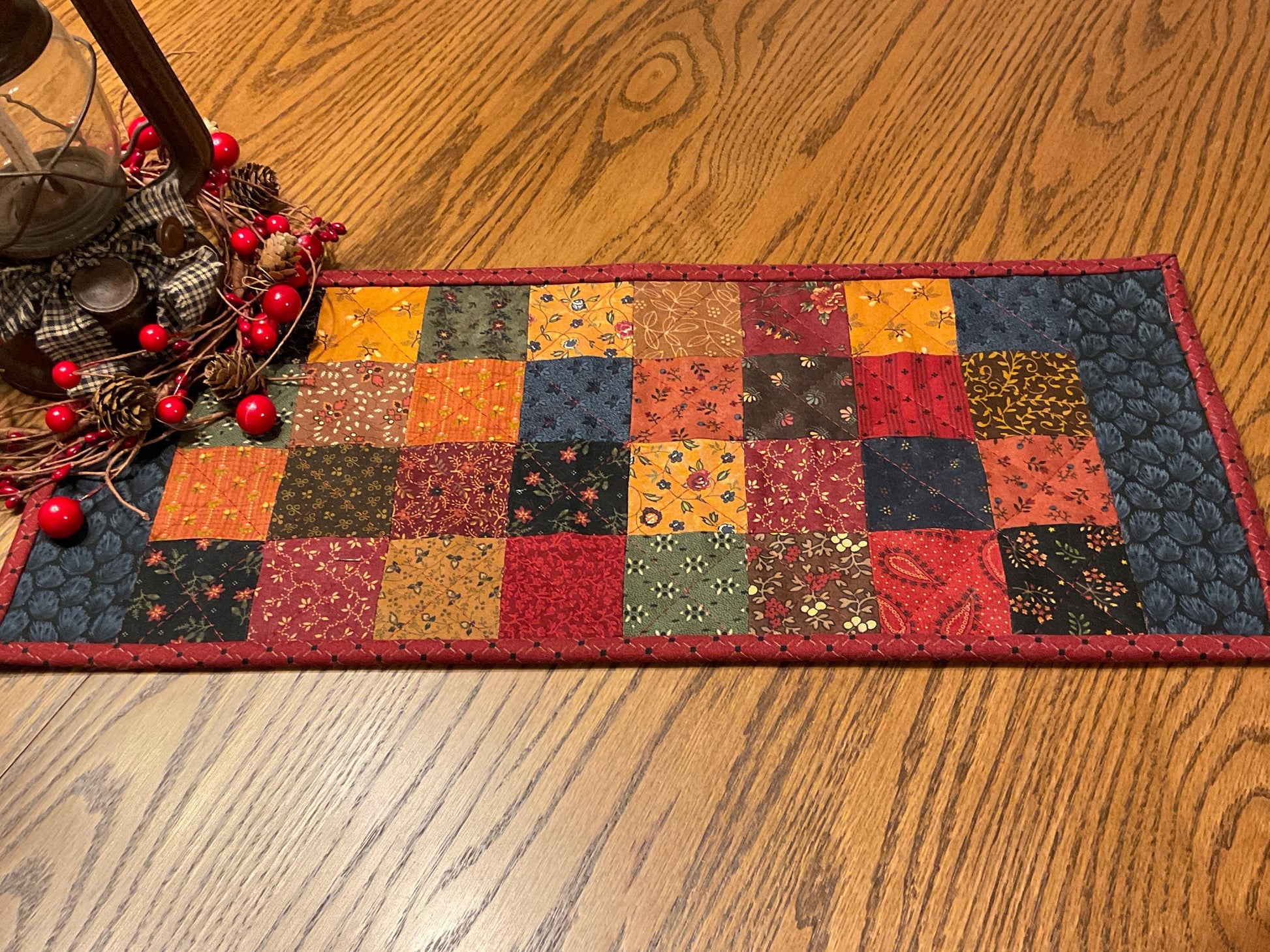 Primitive Farmhouse Scrappy Table Runner Item #2001