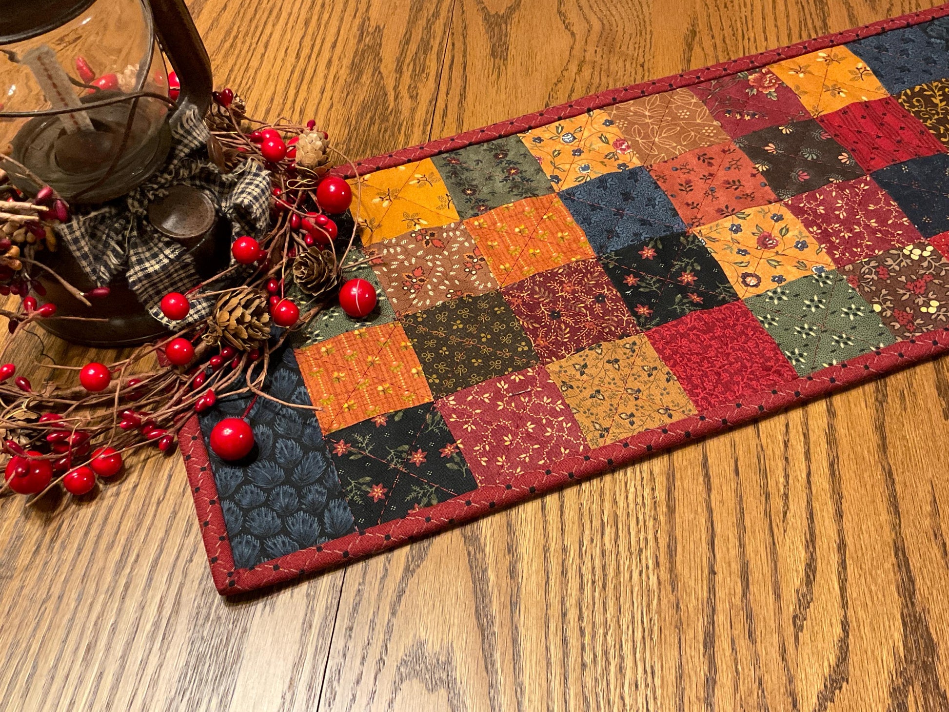 Primitive Farmhouse Scrappy Table Runner Item #2001