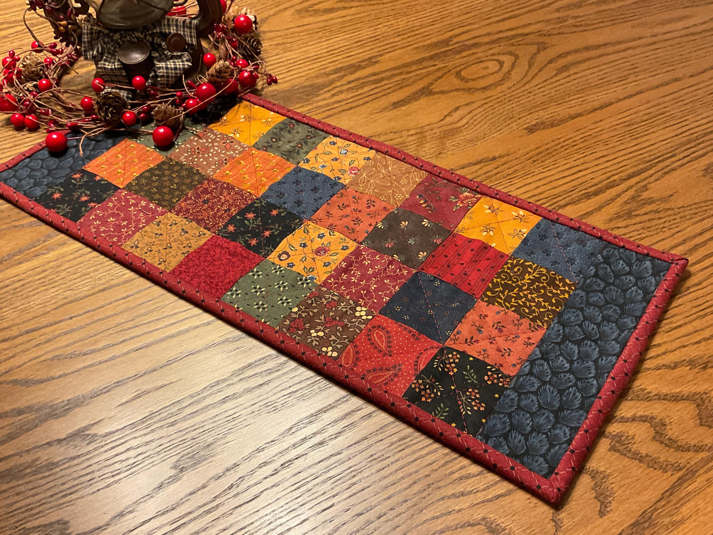 Primitive Farmhouse Scrappy Table Runner Item #2001