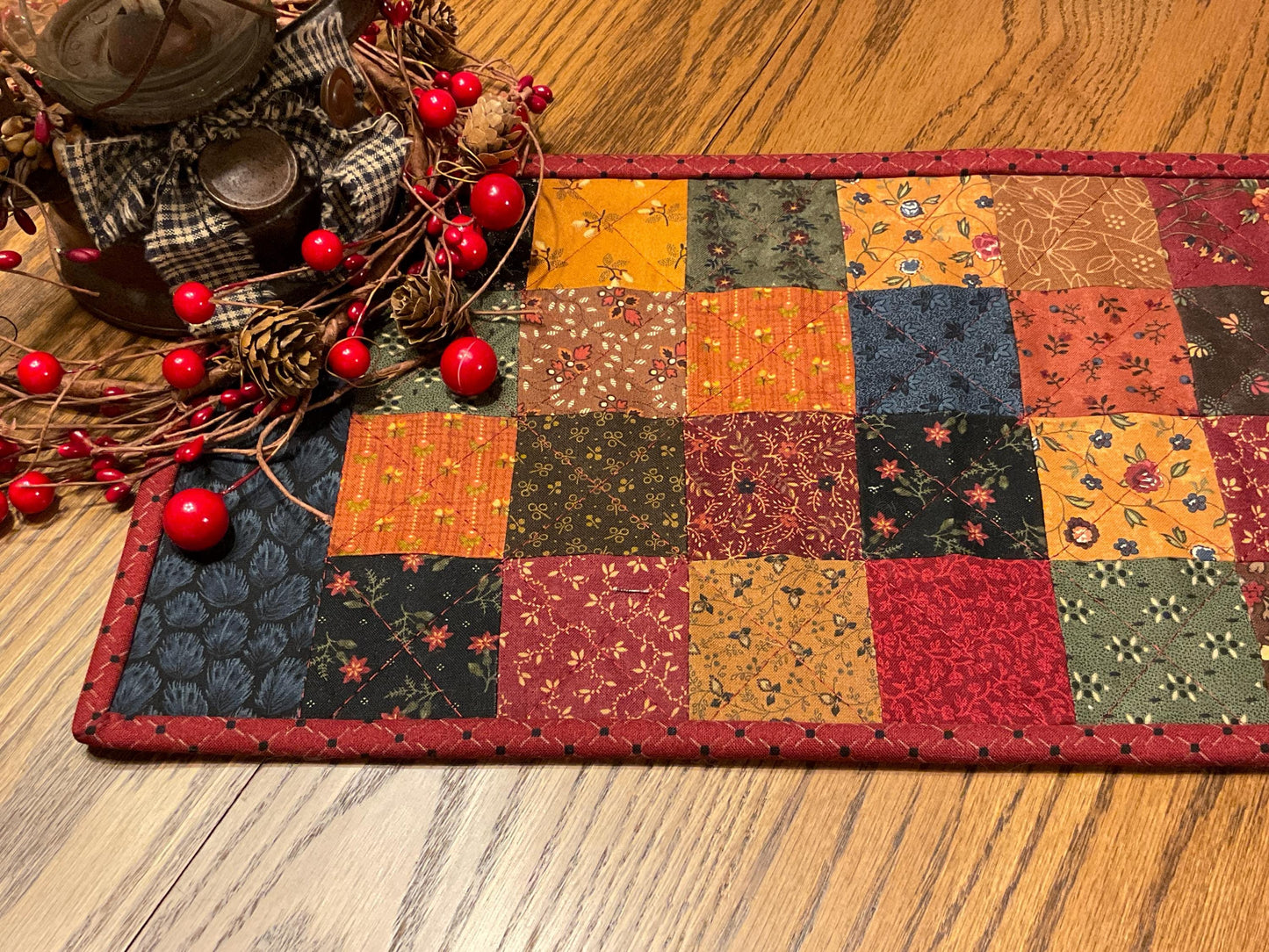 Primitive Farmhouse Scrappy Table Runner Item #2001