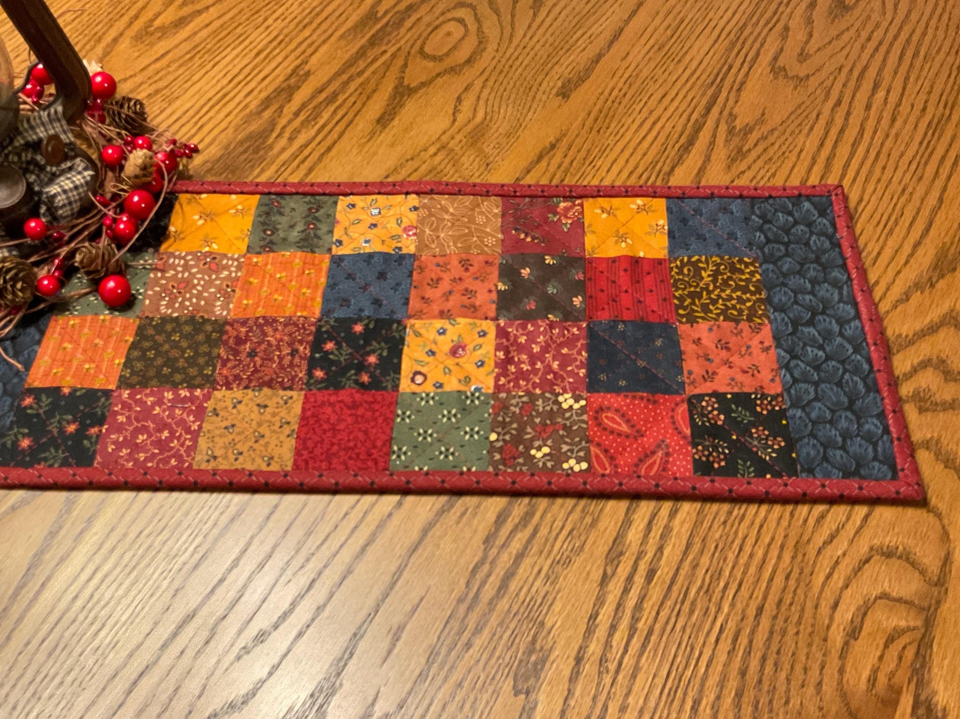 Primitive Farmhouse Scrappy Table Runner Item #2001