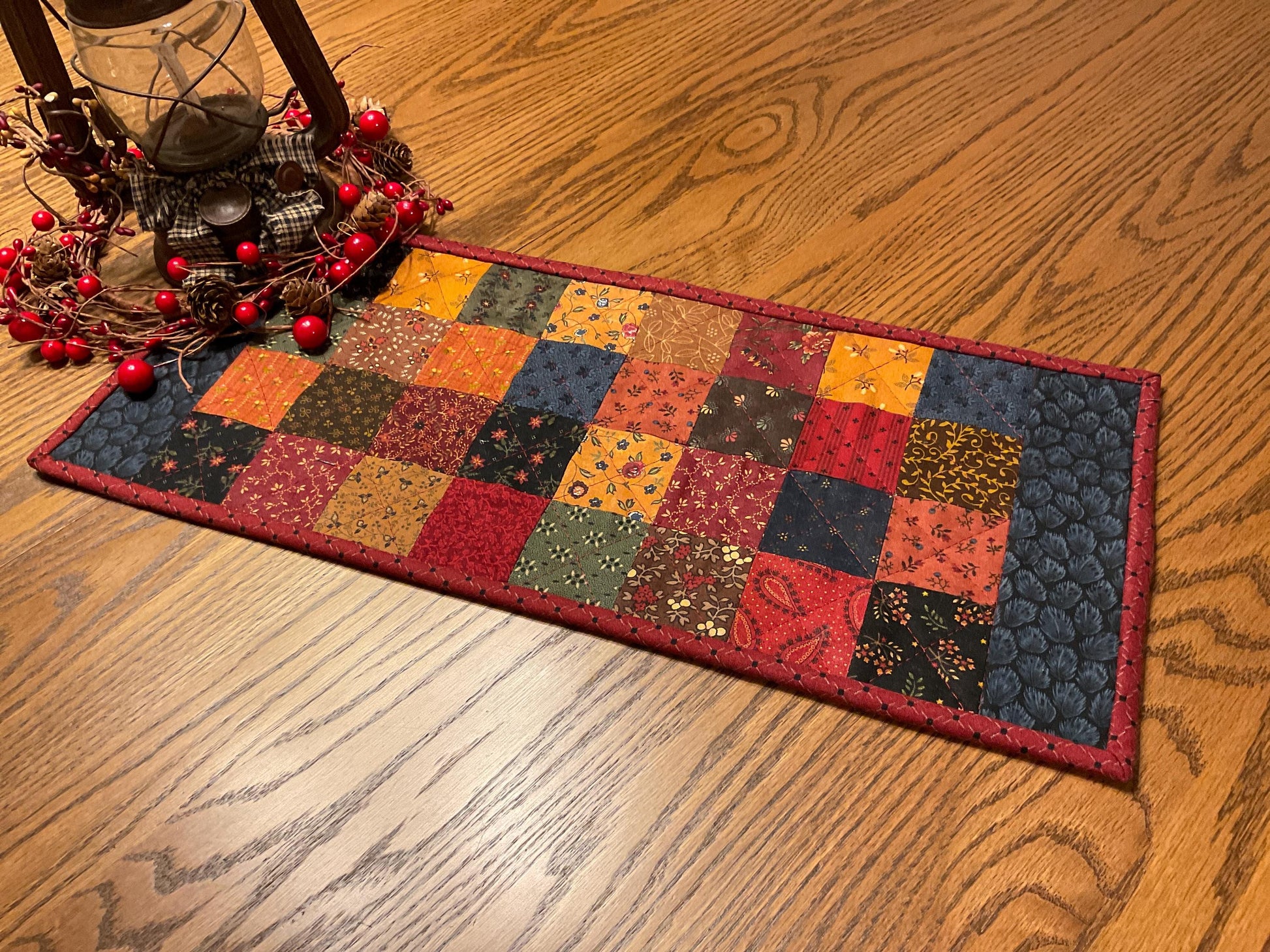 Primitive Farmhouse Scrappy Table Runner Item #2001