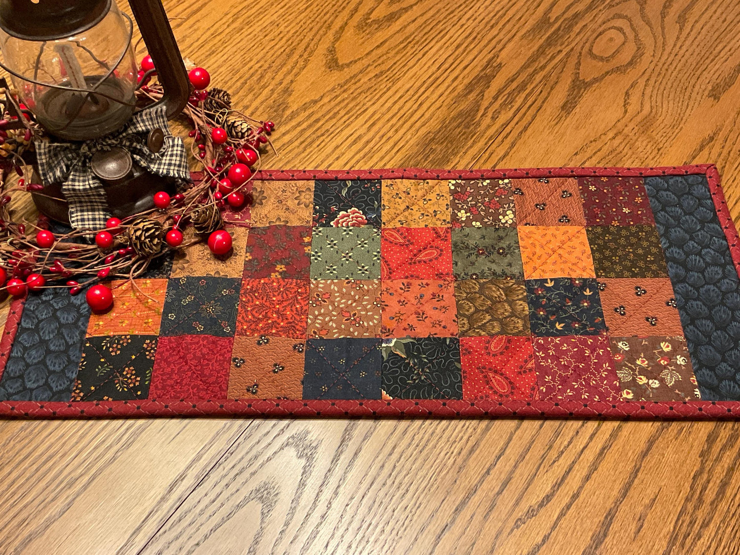 Primitive Farmhouse Scrappy Table Runner Item #2000