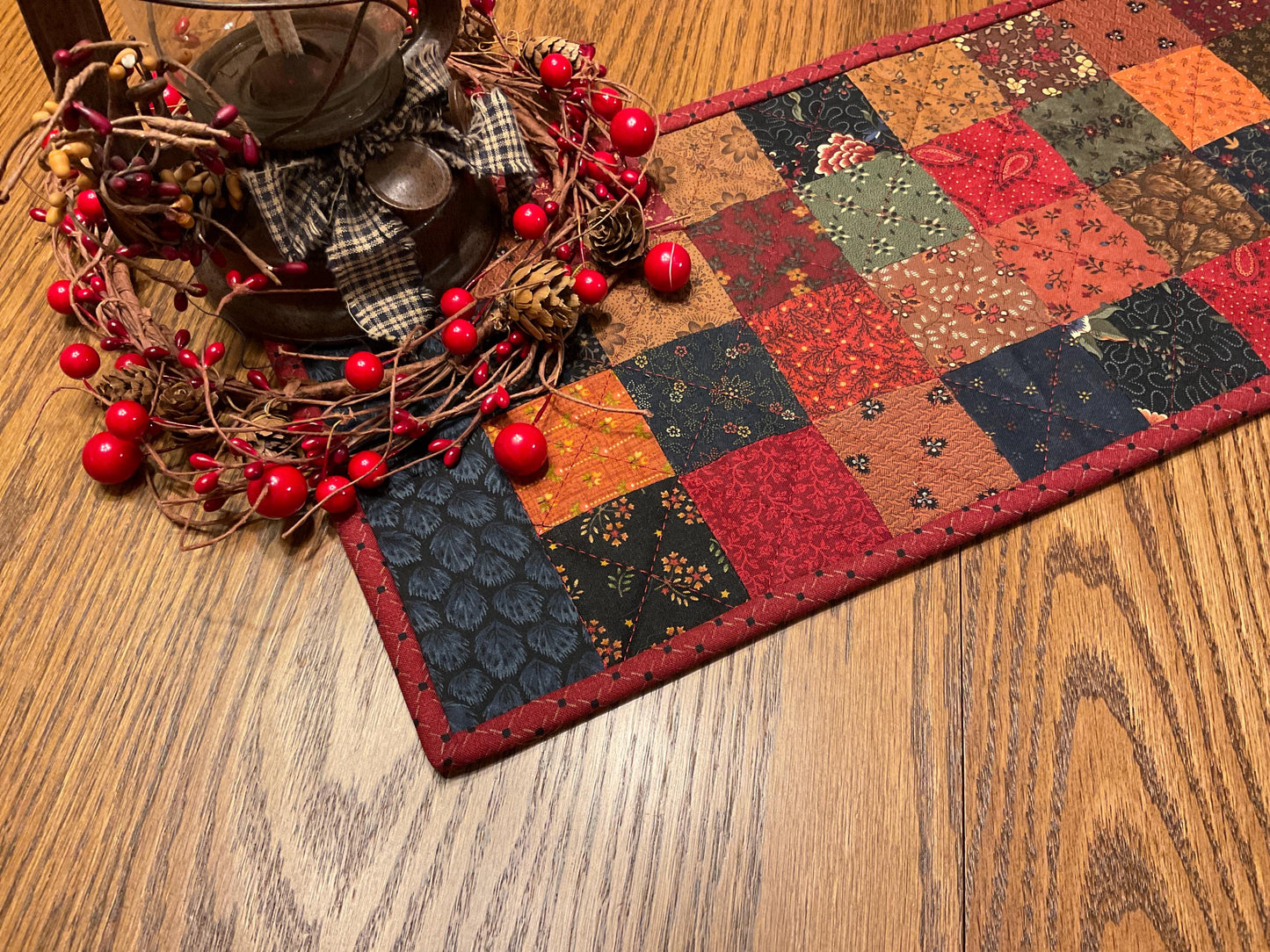 Primitive Farmhouse Scrappy Table Runner Item #2000