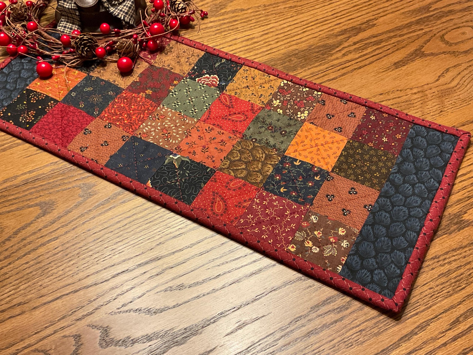 Primitive Farmhouse Scrappy Table Runner Item #2000