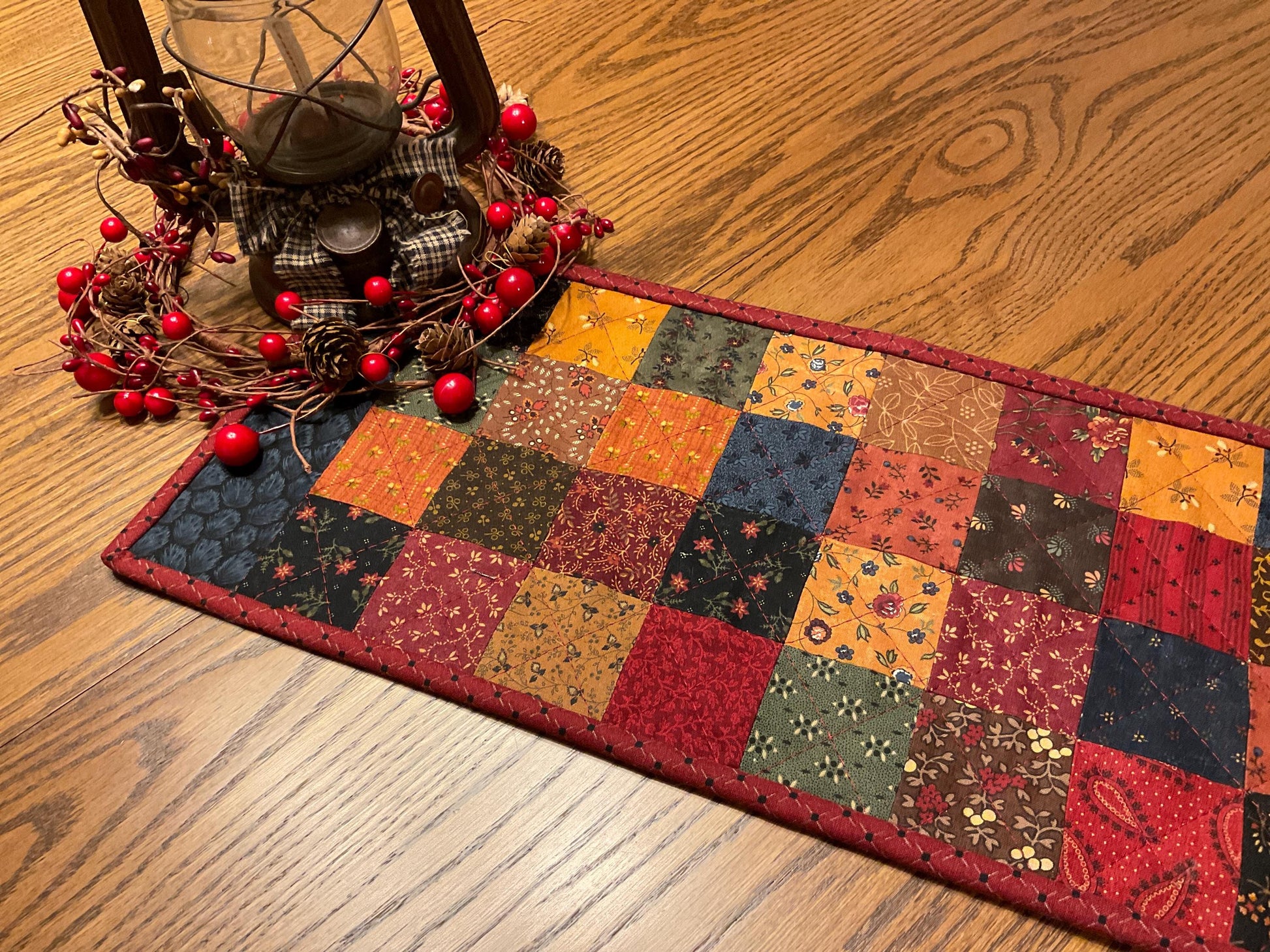 Primitive Farmhouse Scrappy Table Runner Item #2001