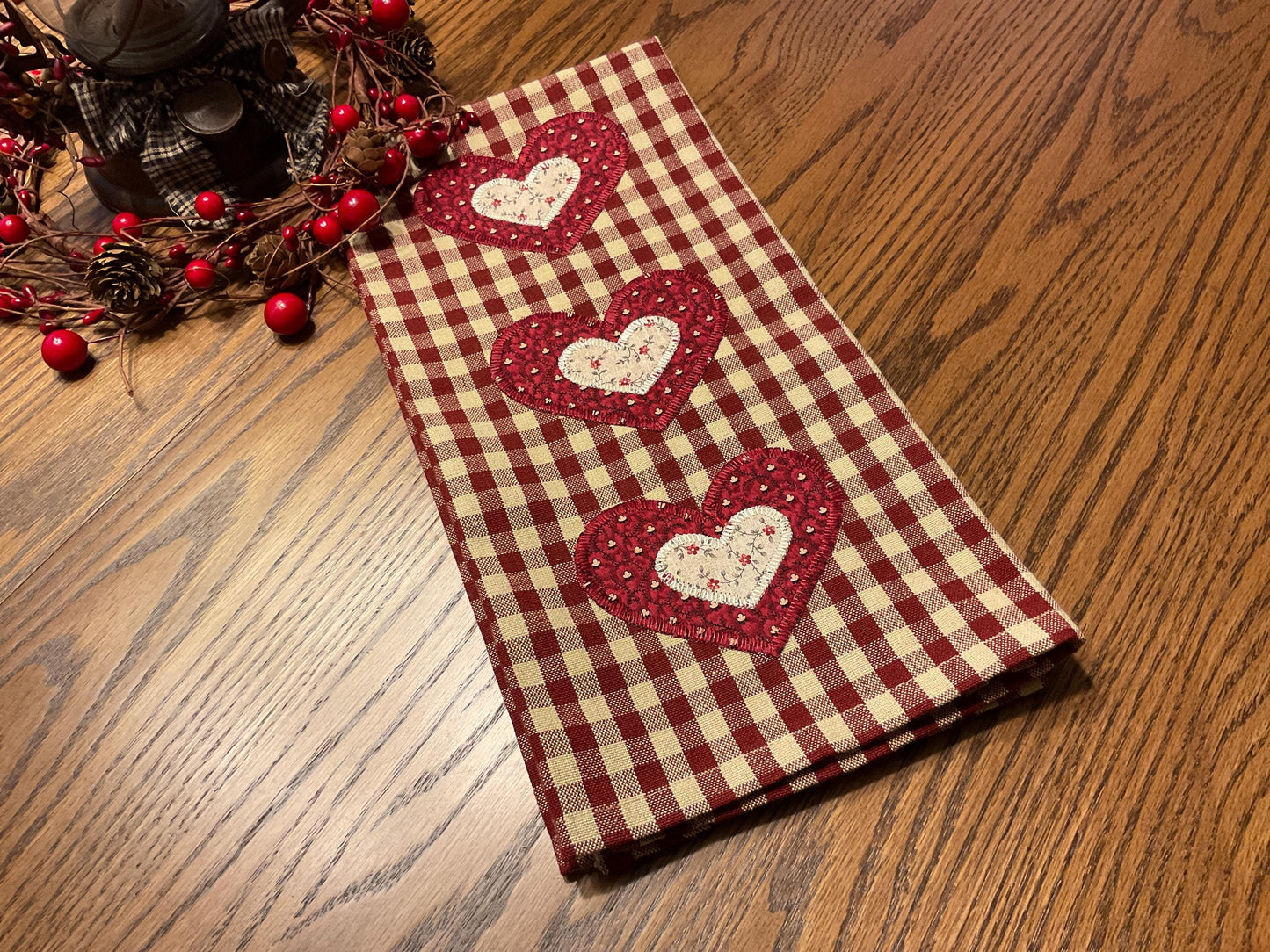 Primitive Farmhouse Valentine Towel Item #2012