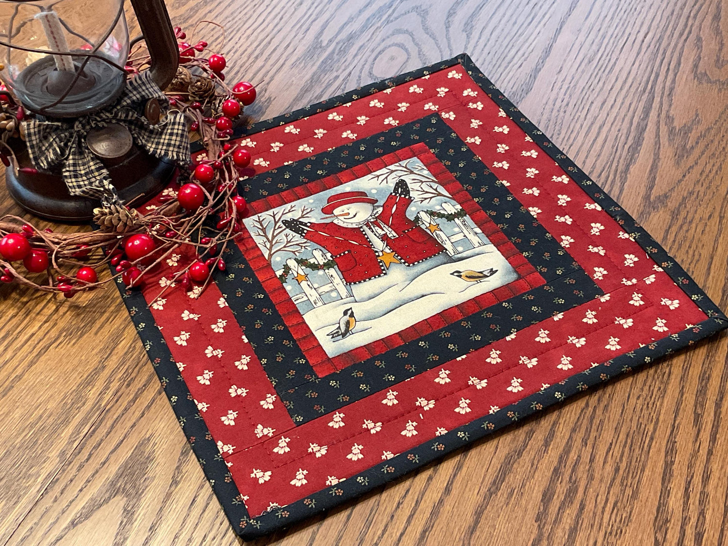 Primitive Farmhouse Snowman Table Topper Item #2020