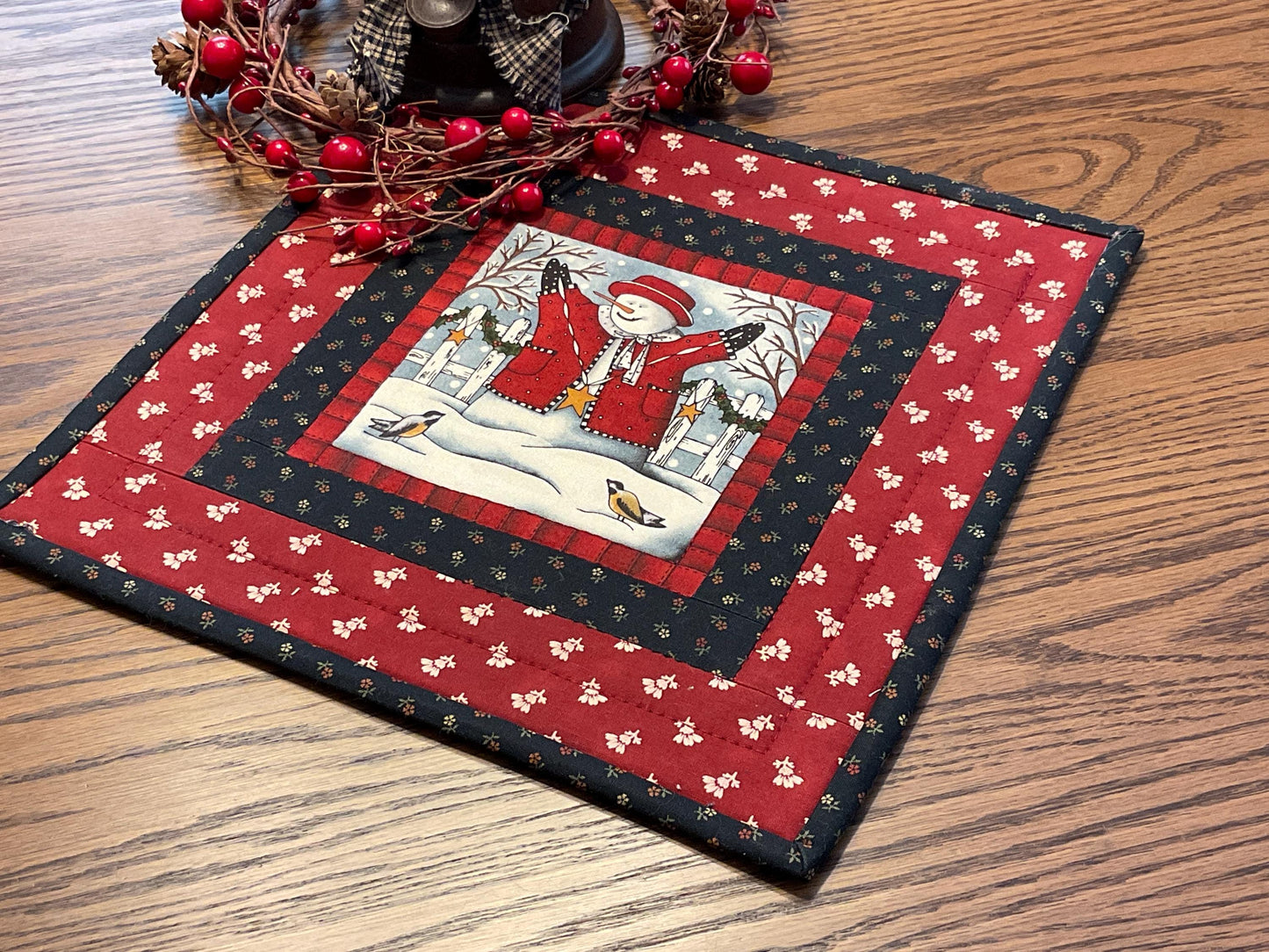 Primitive Farmhouse Snowman Table Topper Item #2020