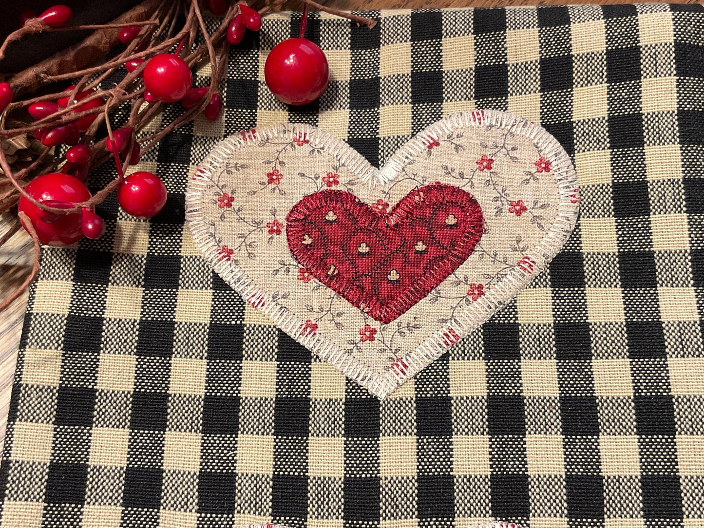 Primitive Farmhouse Valentine Towel Item #2022