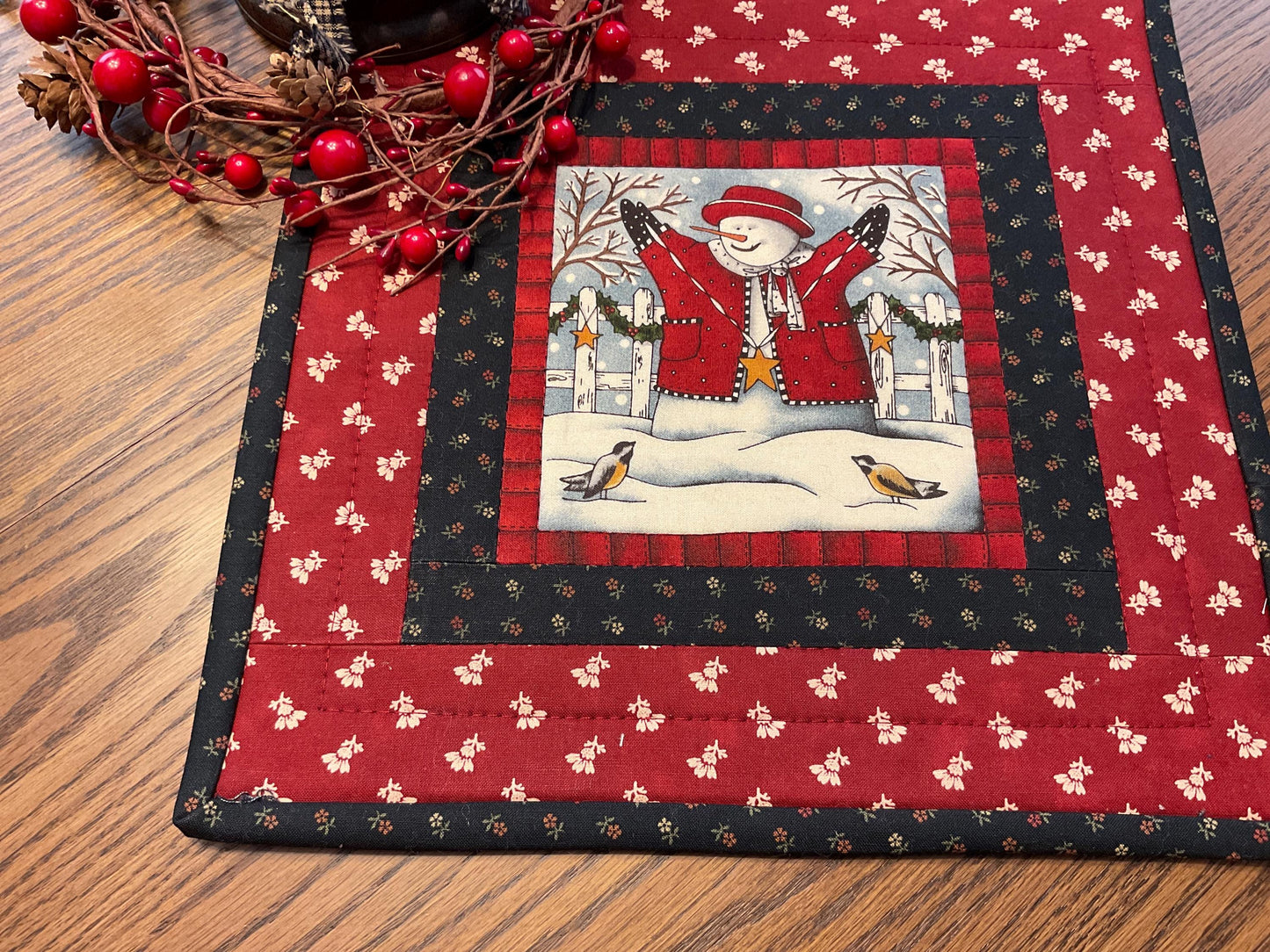 Primitive Farmhouse Snowman Table Topper Item #2020