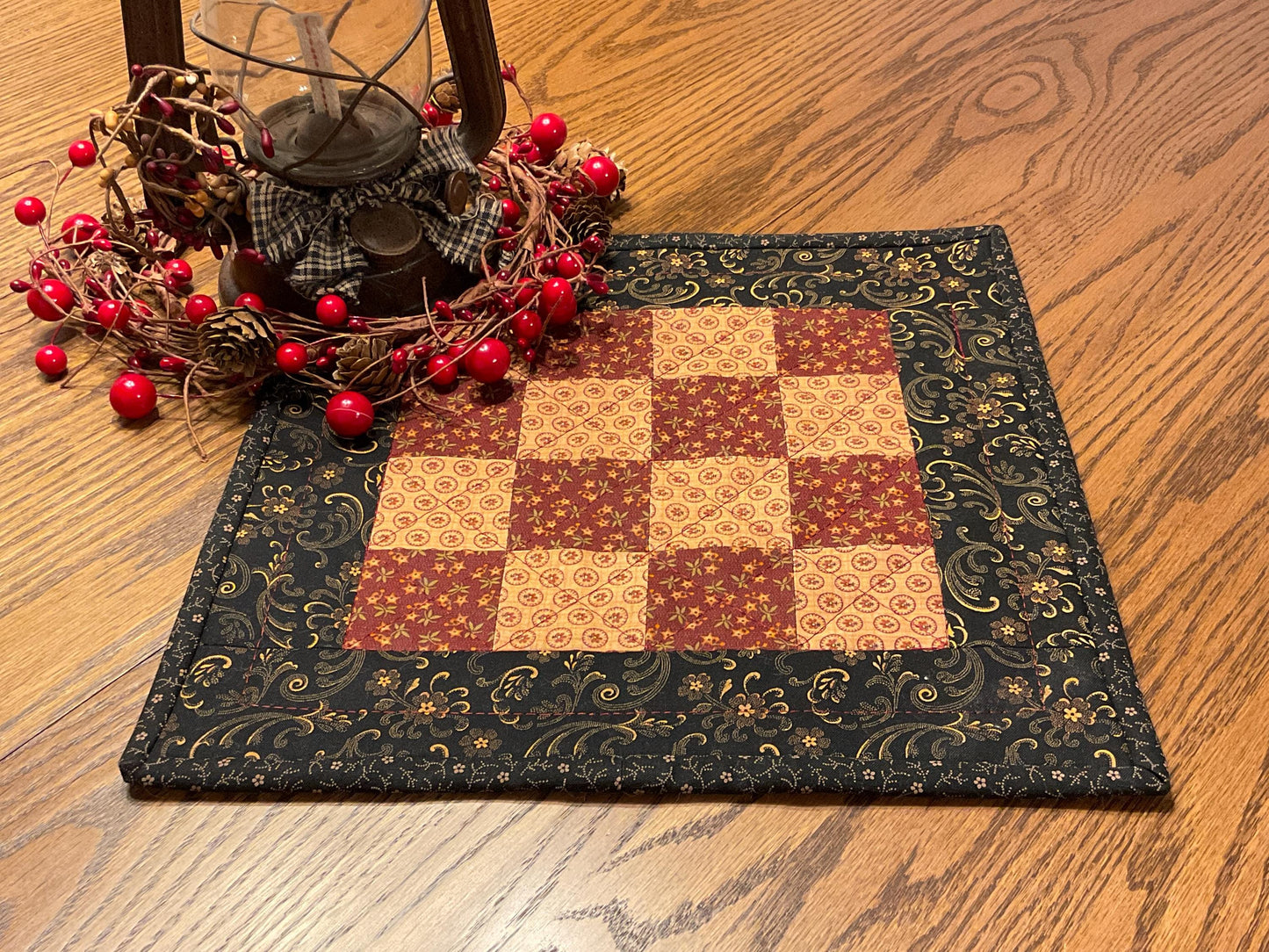 Primitive Farmhouse Checkerboard Table Topper Item #2024