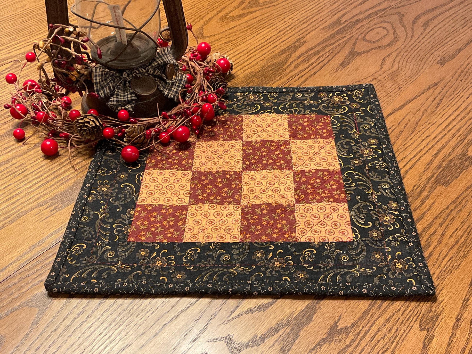 Primitive Farmhouse Checkerboard Table Topper Item #2024