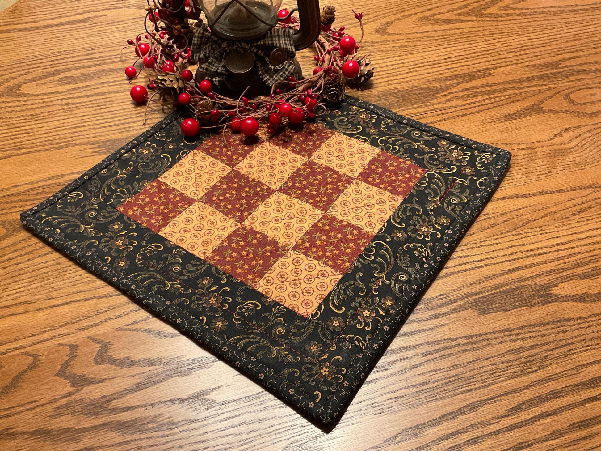 Primitive Farmhouse Checkerboard Table Topper Item #2024
