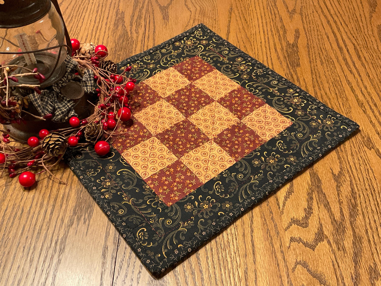 Primitive Farmhouse Checkerboard Table Topper Item #2024