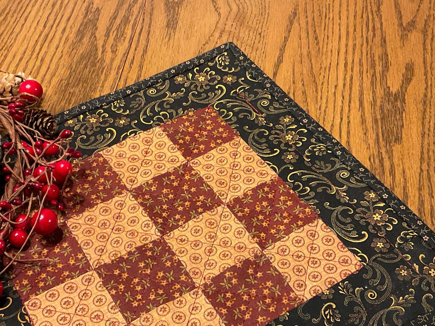 Primitive Farmhouse Checkerboard Table Topper Item #2024