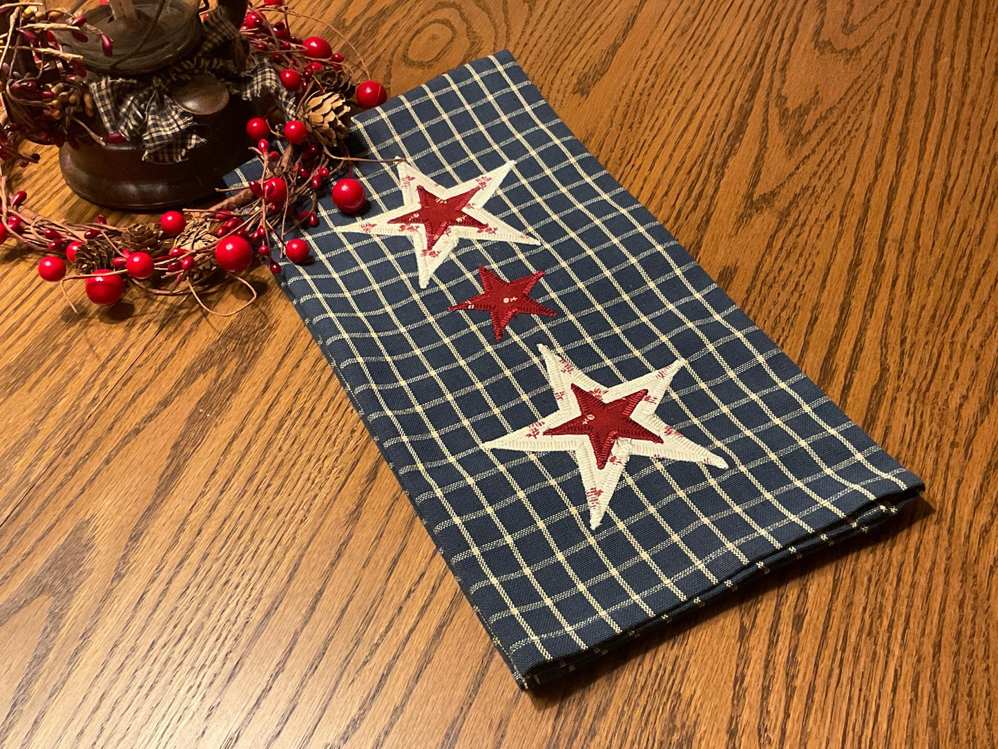 RESERVED FOR TOM Primitive Farmhouse Americana Towel Item #2028