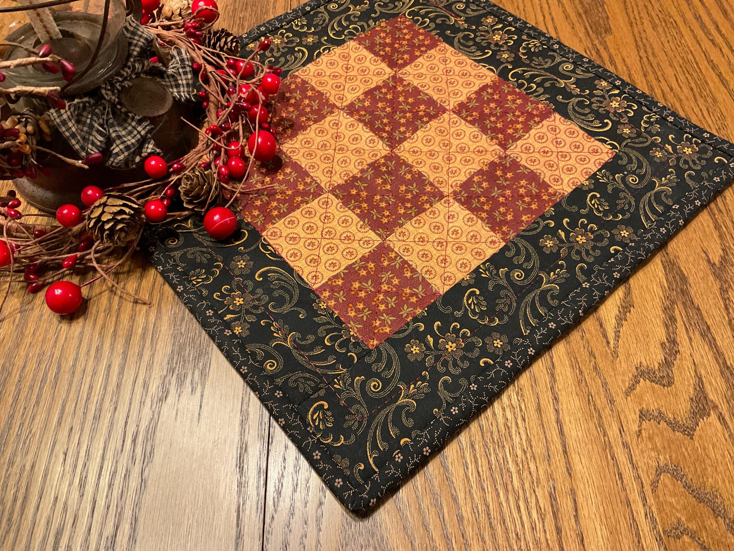 Primitive Farmhouse Checkerboard Table Topper Item #2024