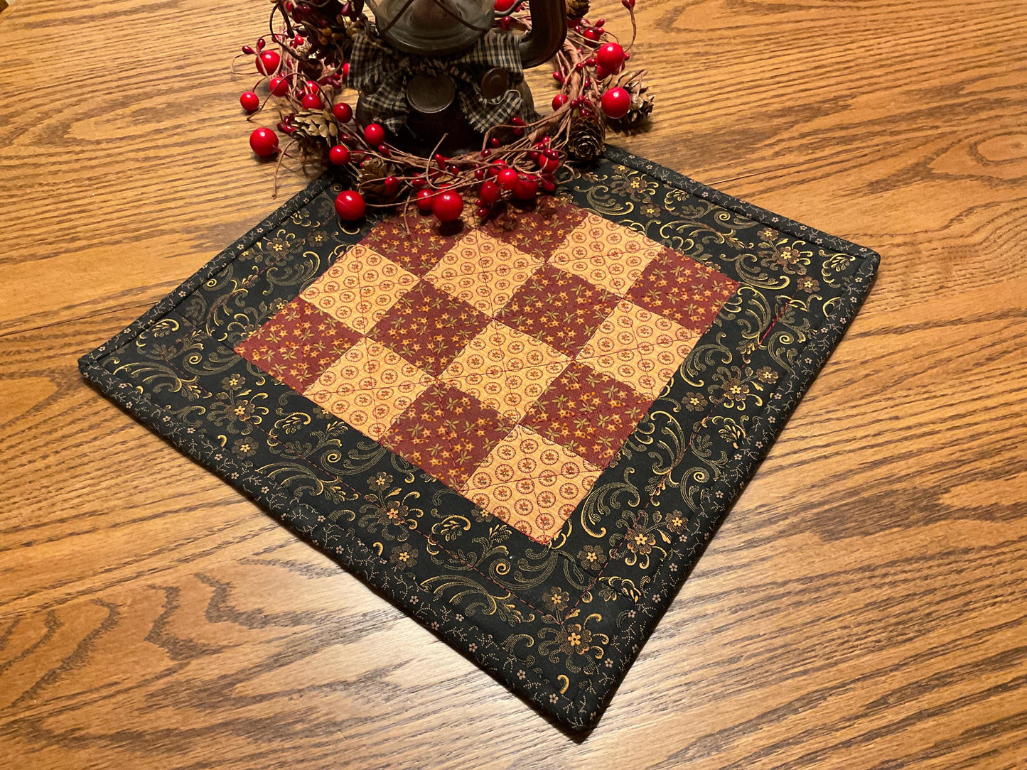 Primitive Farmhouse Checkerboard Table Topper Item #2024