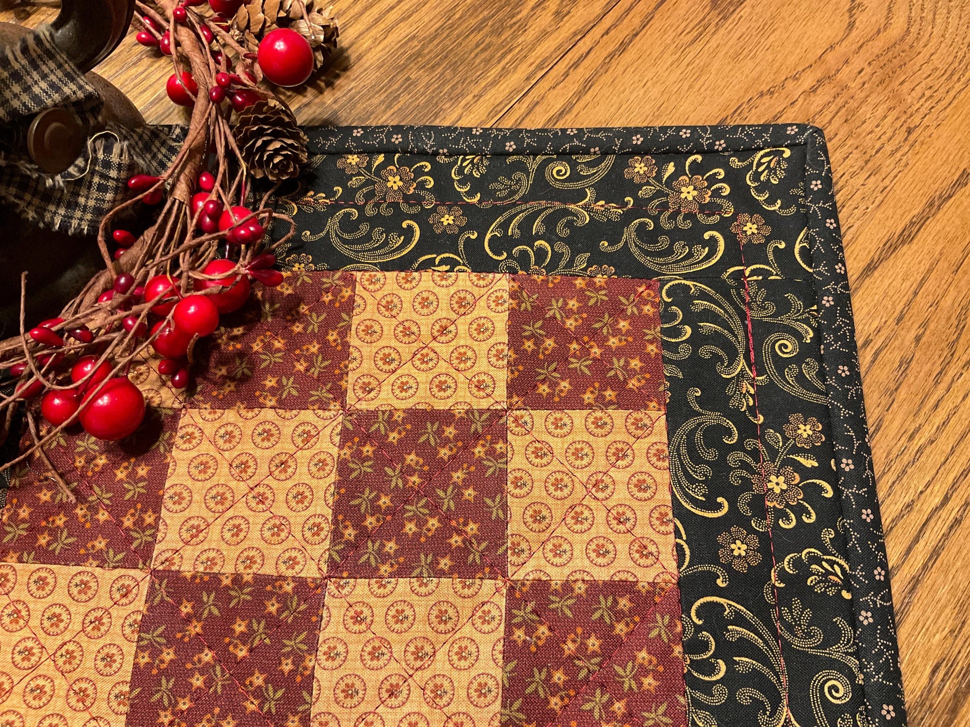 Primitive Farmhouse Checkerboard Table Topper Item #2024