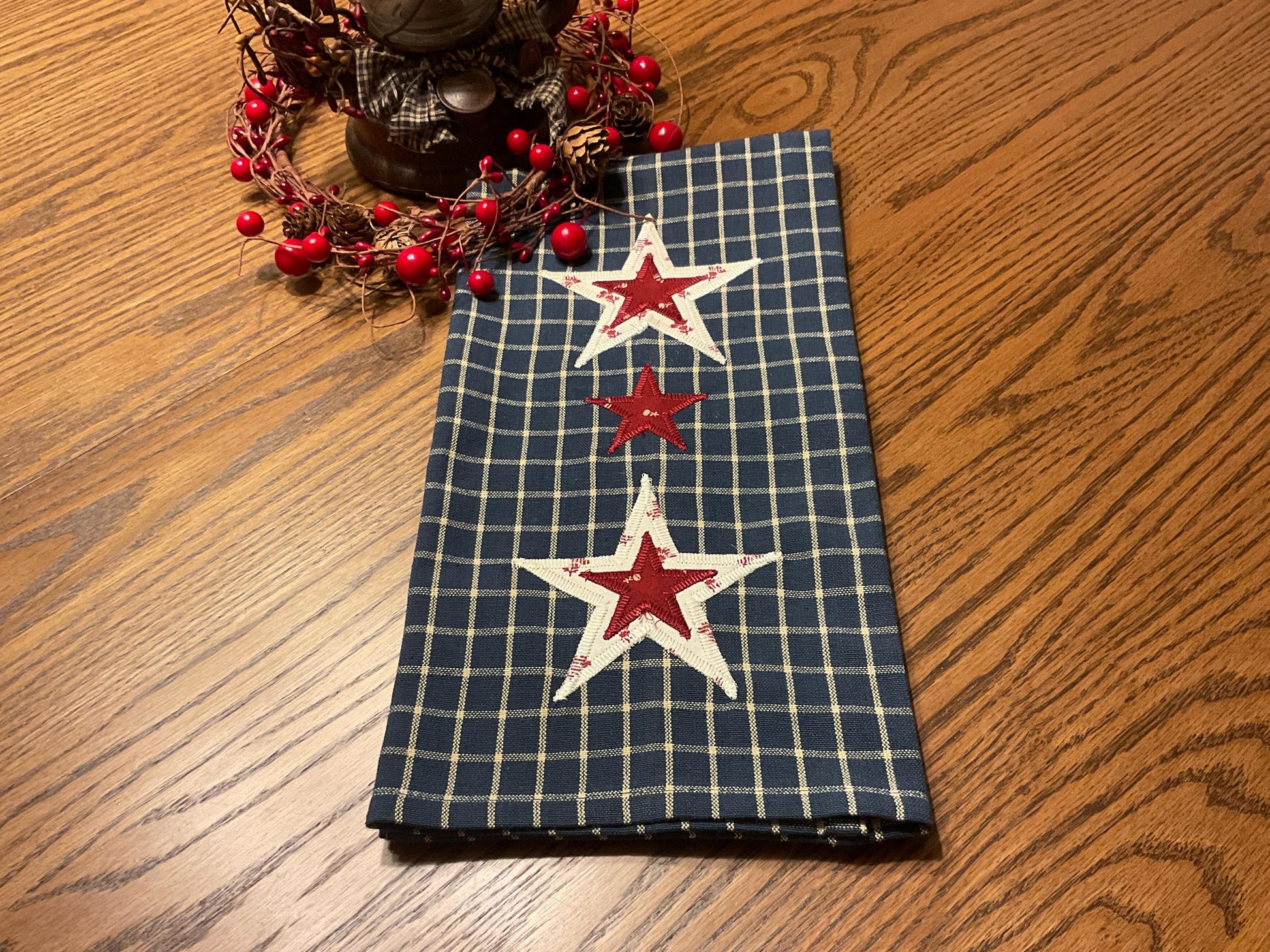 RESERVED FOR TOM Primitive Farmhouse Americana Towel Item #2028