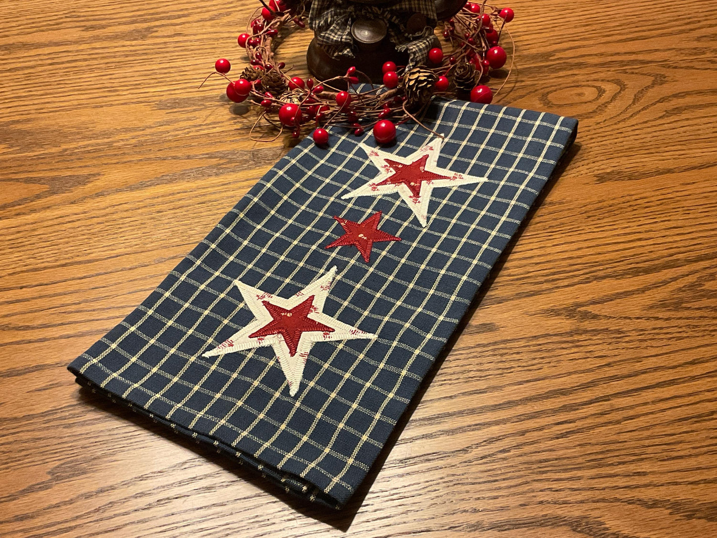 RESERVED FOR TOM Primitive Farmhouse Americana Towel Item #2028