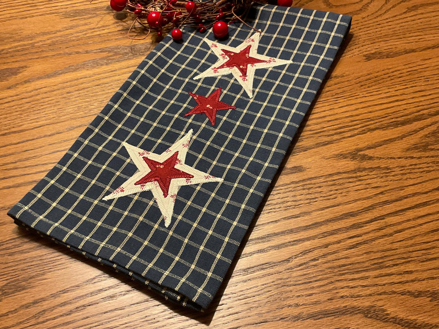 RESERVED FOR TOM Primitive Farmhouse Americana Towel Item #2028