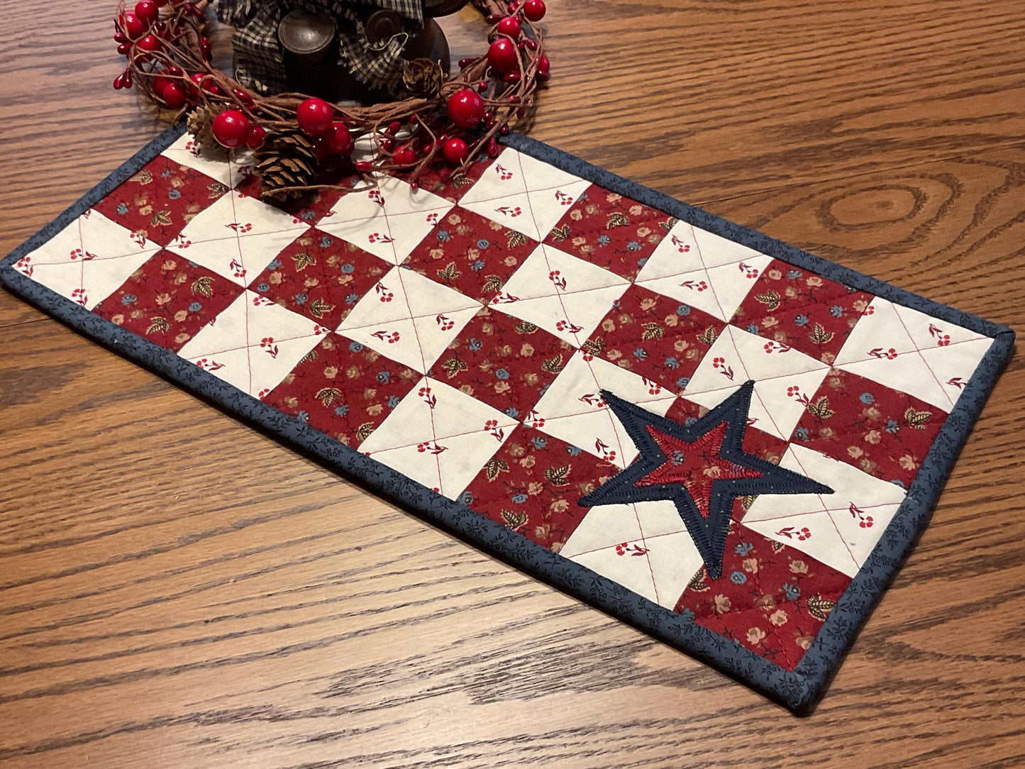 Americana Primitive Farmhouse Table Runner Item #2034
