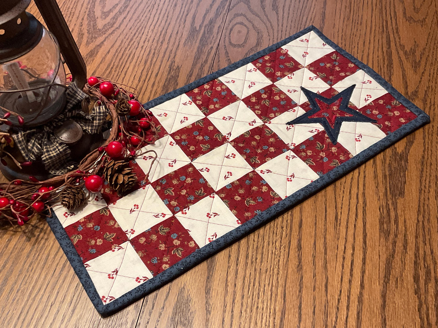 Americana Primitive Farmhouse Table Runner Item #2034