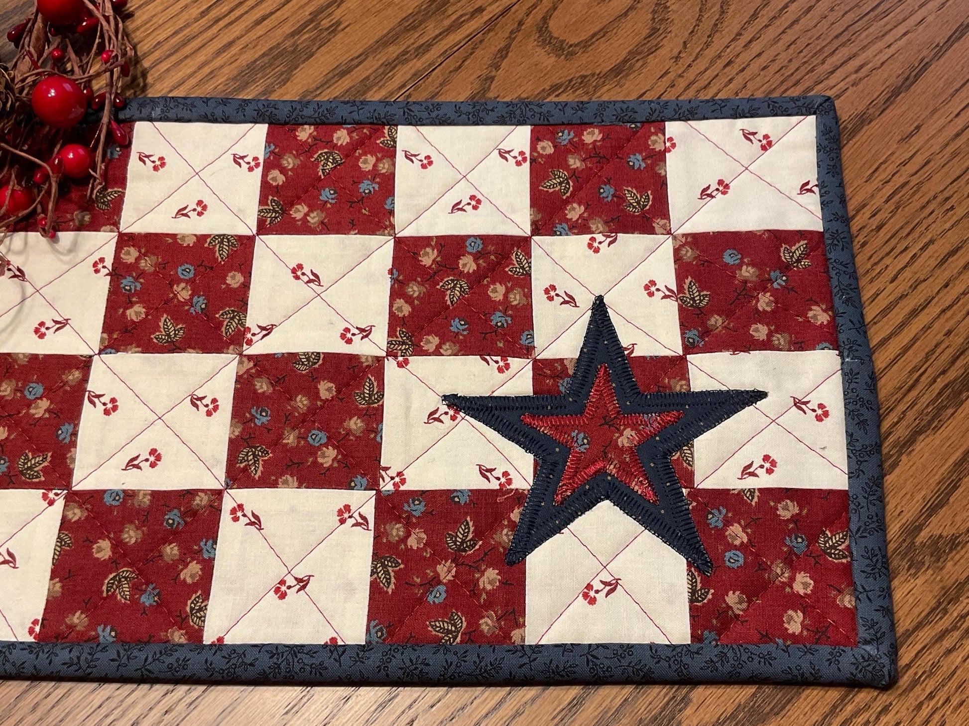 Americana Primitive Farmhouse Table Runner Item #2029