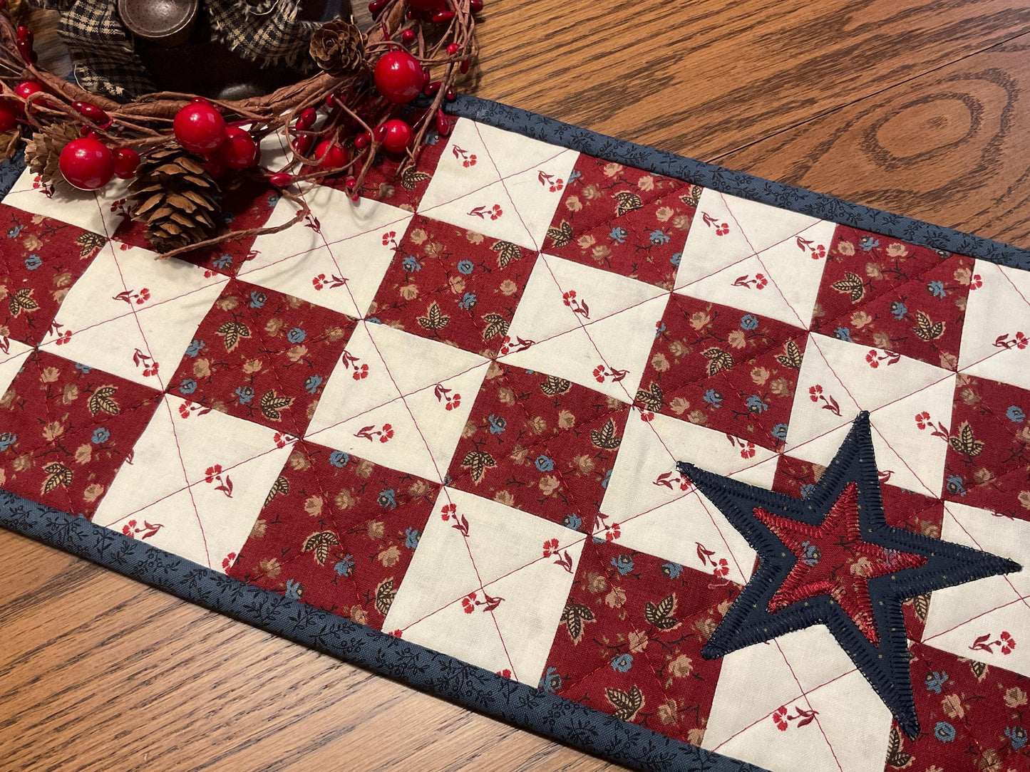 Americana Primitive Farmhouse Table Runner Item #2034