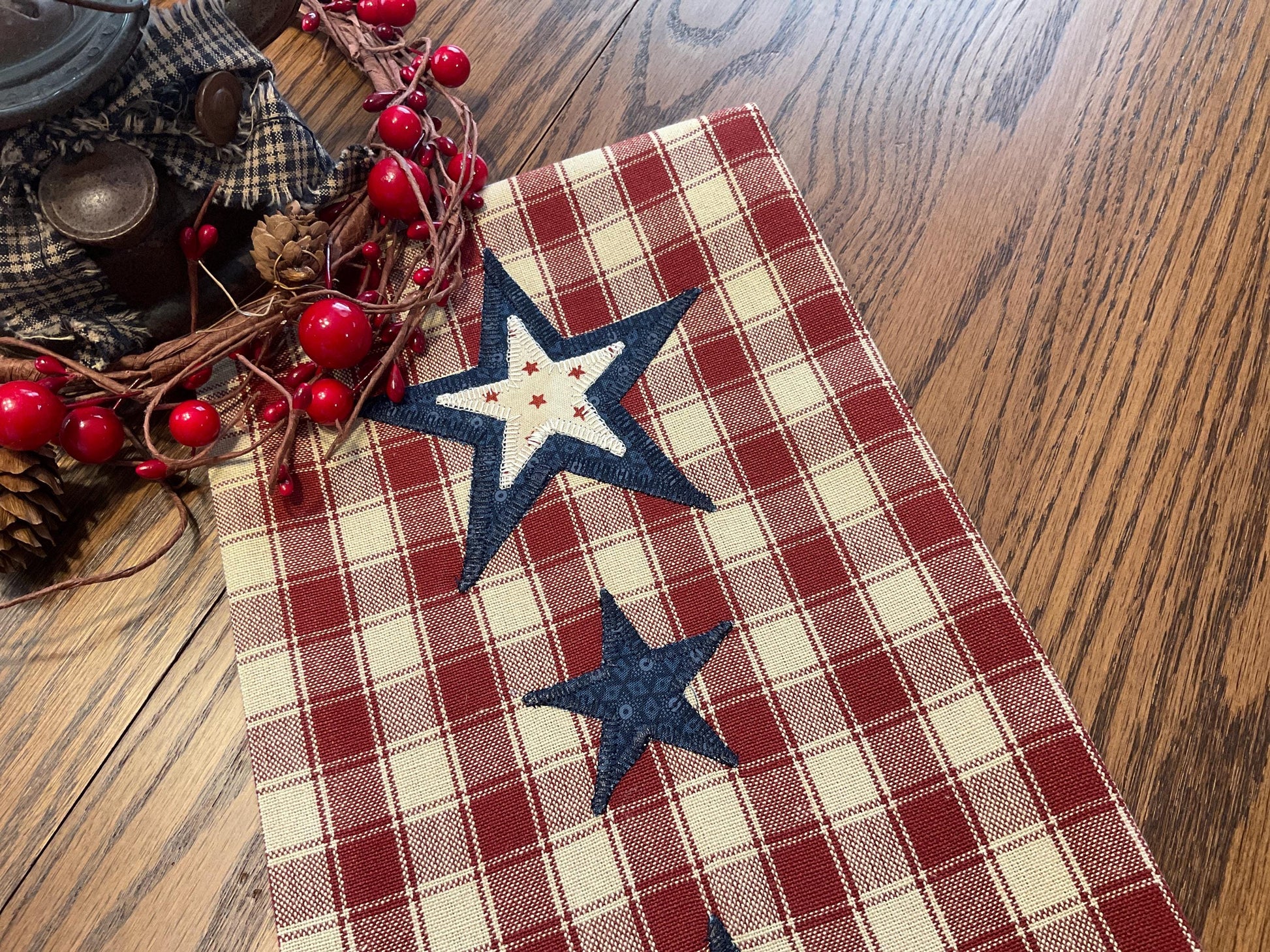 Primitive Farmhouse Americana Towel Item #2030