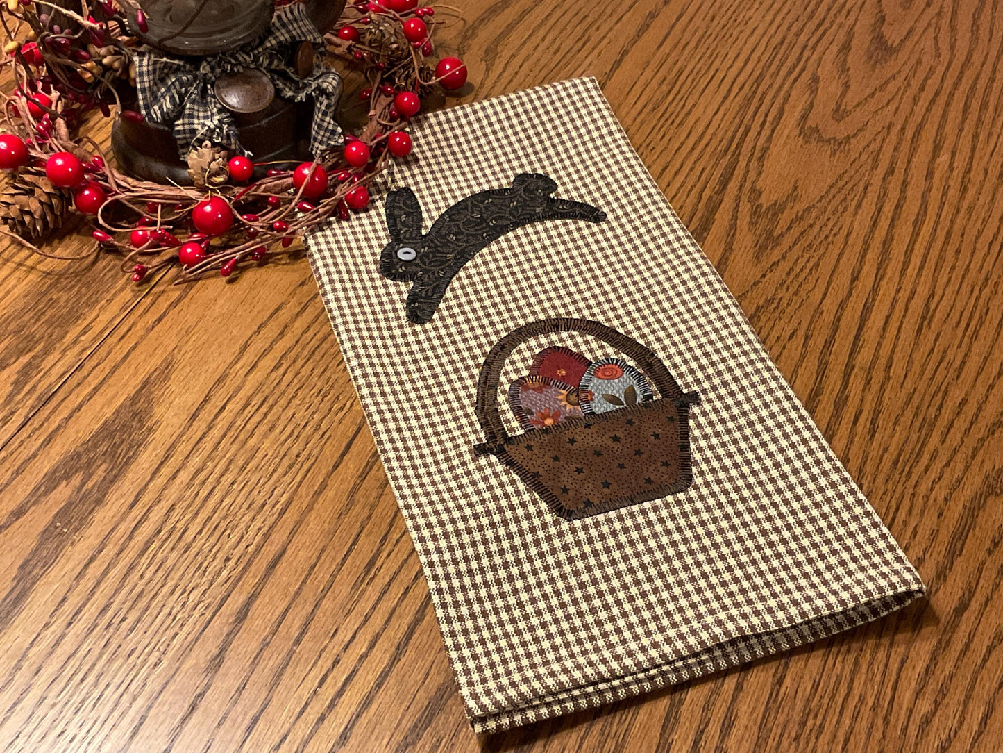 Primitive Farmhouse Easter Bunny Towel Item #2031