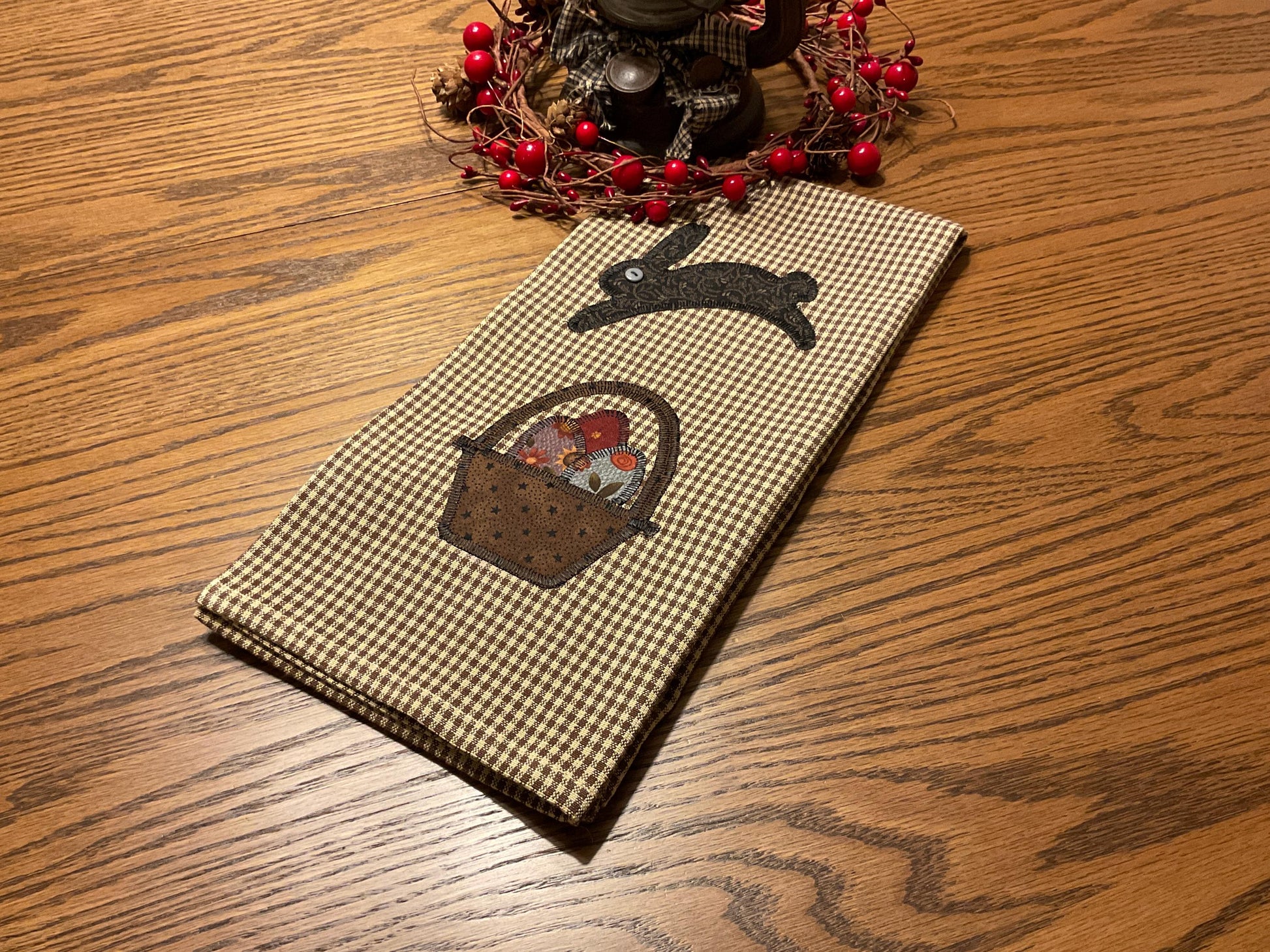 Primitive Farmhouse Easter Bunny Towel Item #2031