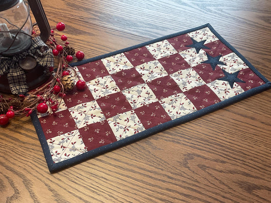 Primitive Farmhouse Americana Table Runner Item #2049
