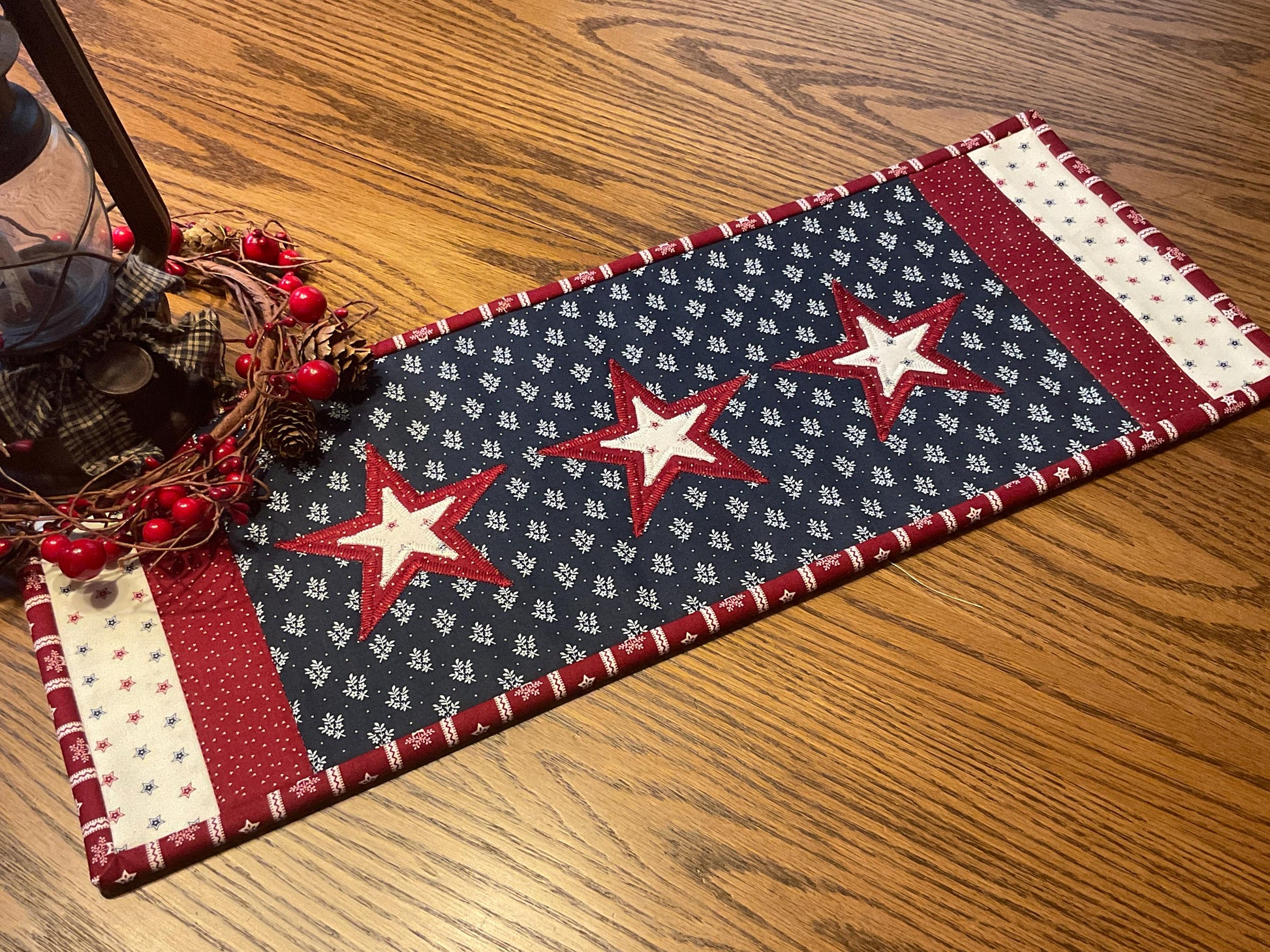 RESERVED FOR TOM Primitive Farmhouse Americana Table Runner Item #2050