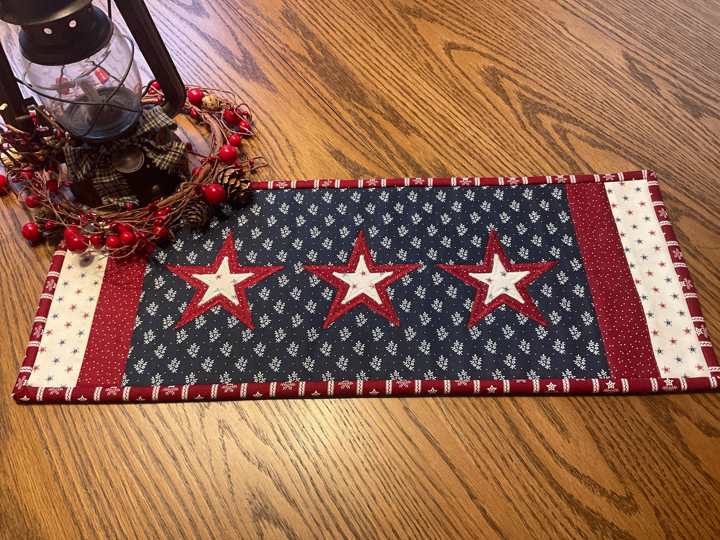 RESERVED FOR TOM Primitive Farmhouse Americana Table Runner Item #2050
