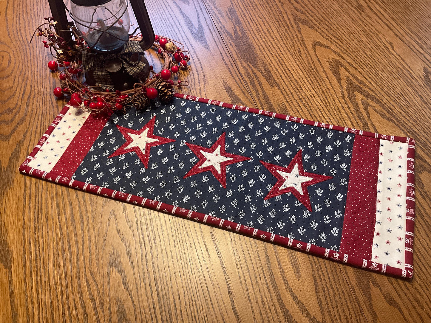RESERVED FOR TOM Primitive Farmhouse Americana Table Runner Item #2050