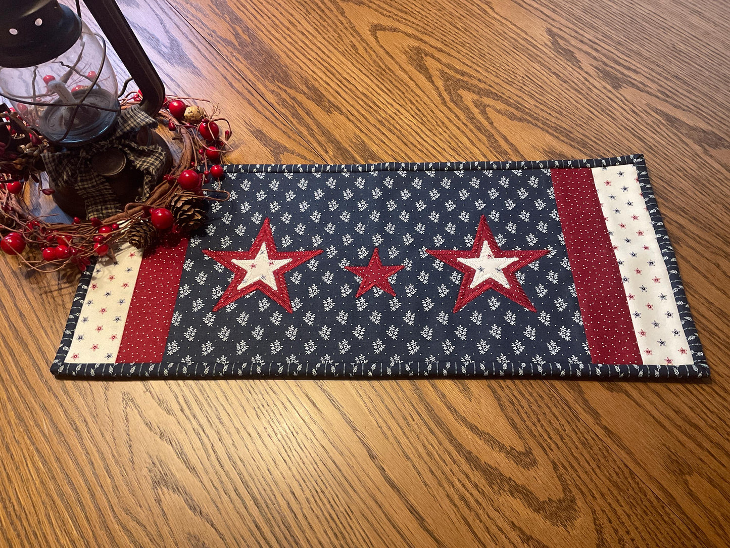 RESERVED FOR TOM Primitive Farmhouse Americana Table Runner Item #2051