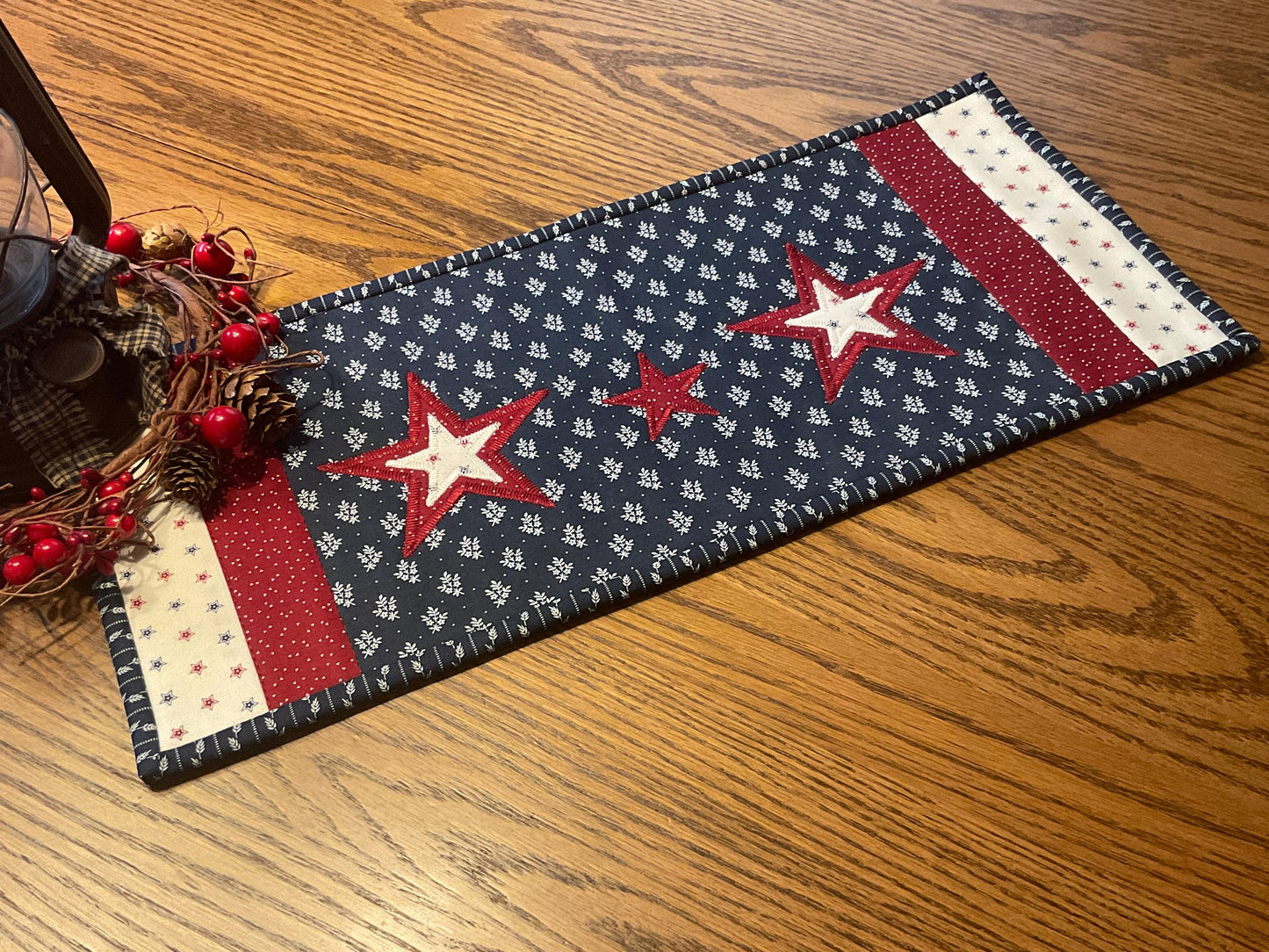 RESERVED FOR TOM Primitive Farmhouse Americana Table Runner Item #2051