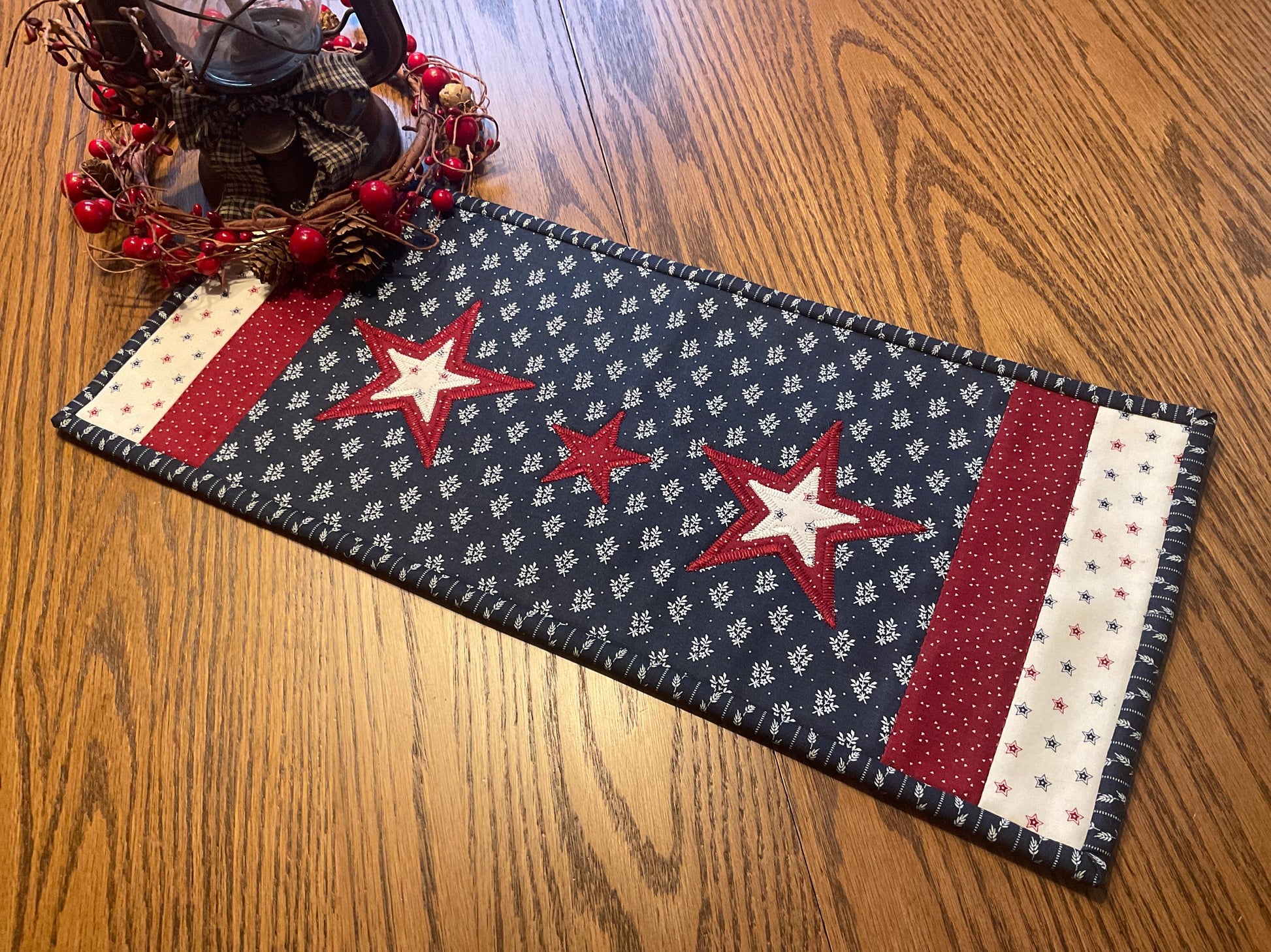 RESERVED FOR TOM Primitive Farmhouse Americana Table Runner Item #2051