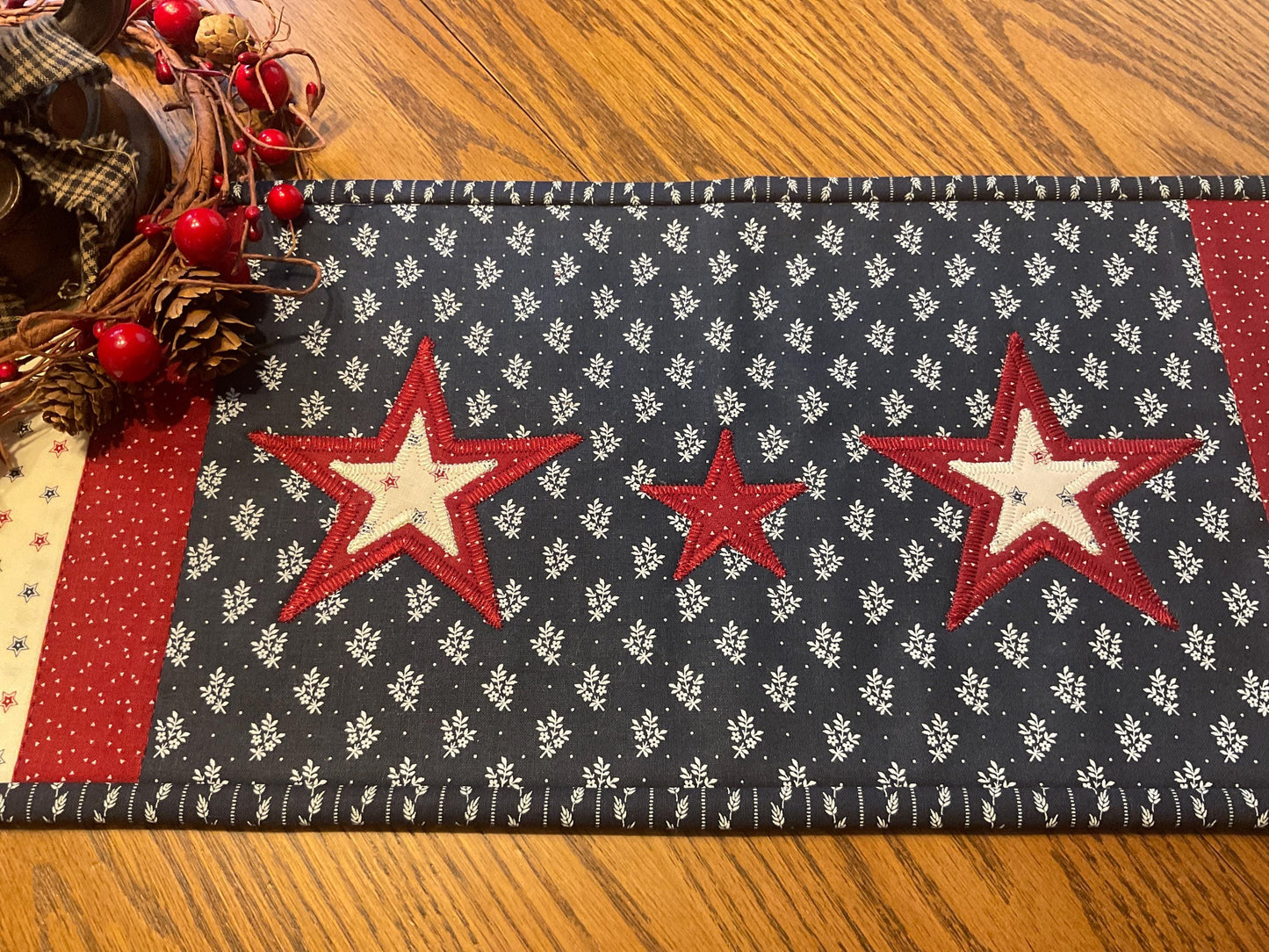 RESERVED FOR TOM Primitive Farmhouse Americana Table Runner Item #2051
