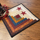 Primitive Farmhouse Patriotic Log Cabin Table Topper Item #2052