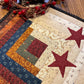 Primitive Farmhouse Patriotic Log Cabin Table Topper Item #2052