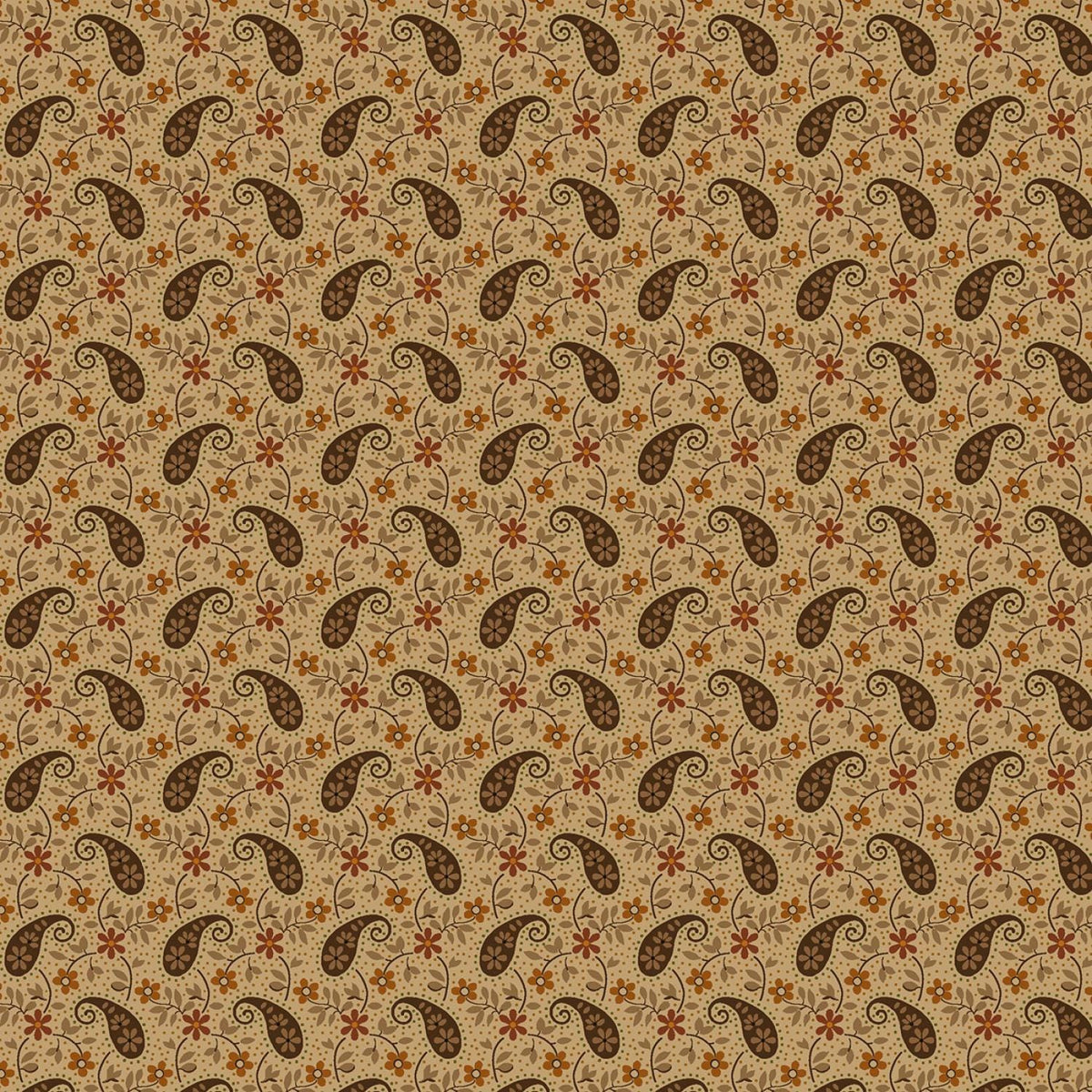 Midnight Cheddar by Pam Buda Beige Paisley Parade # R172081D-BEIGE