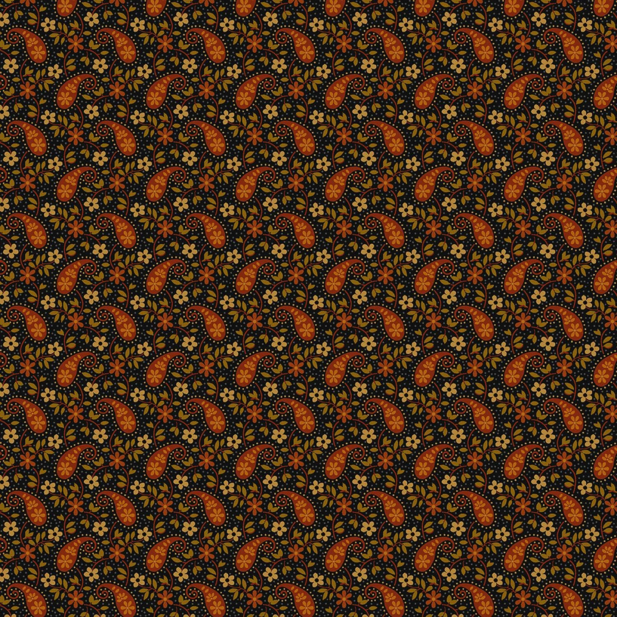 Midnight Cheddar by Pam Buda Black Paisley Parade # R172081D-BLACK